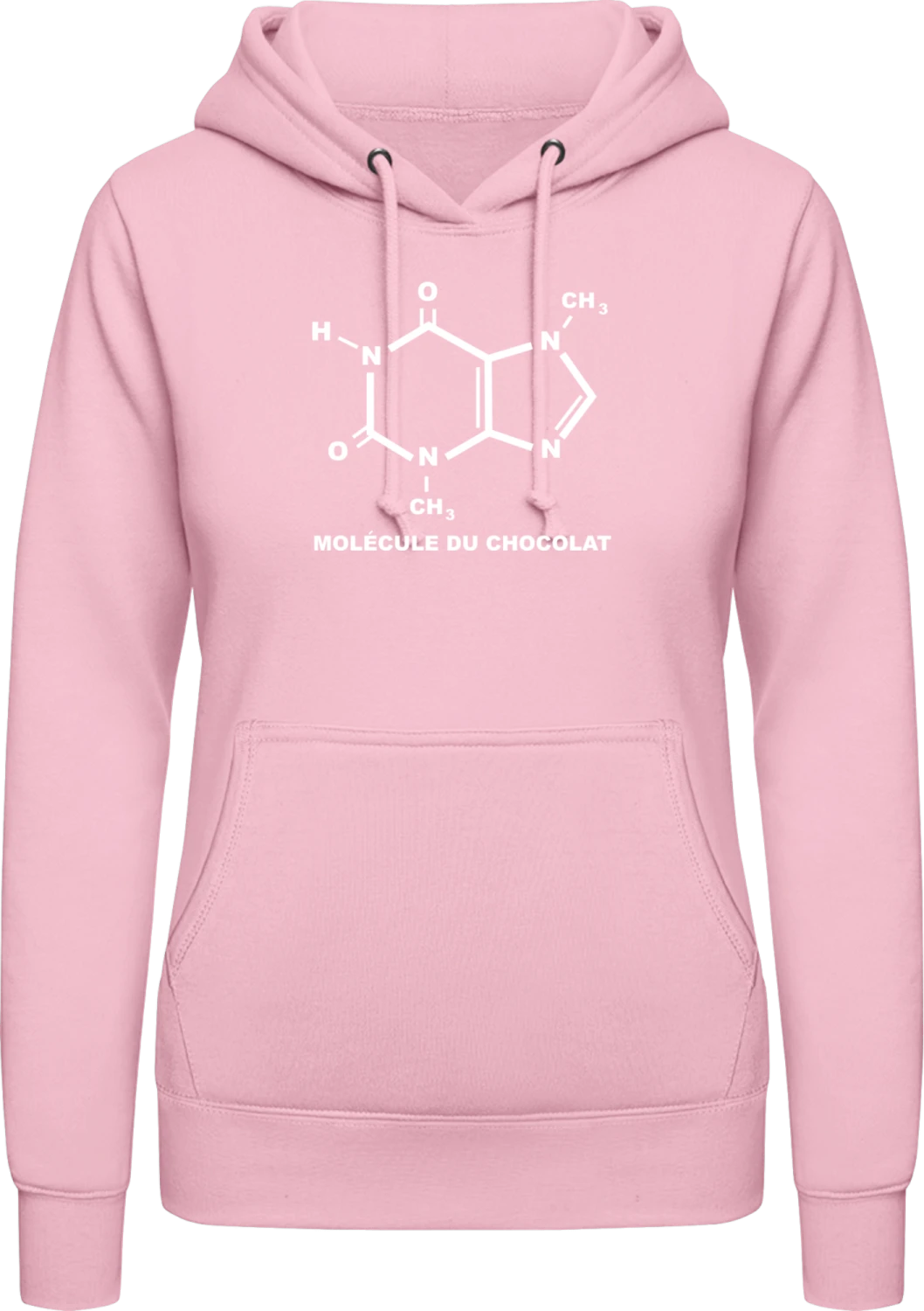 Chocolat - Baby pink AWDis ladies hoodie - Front