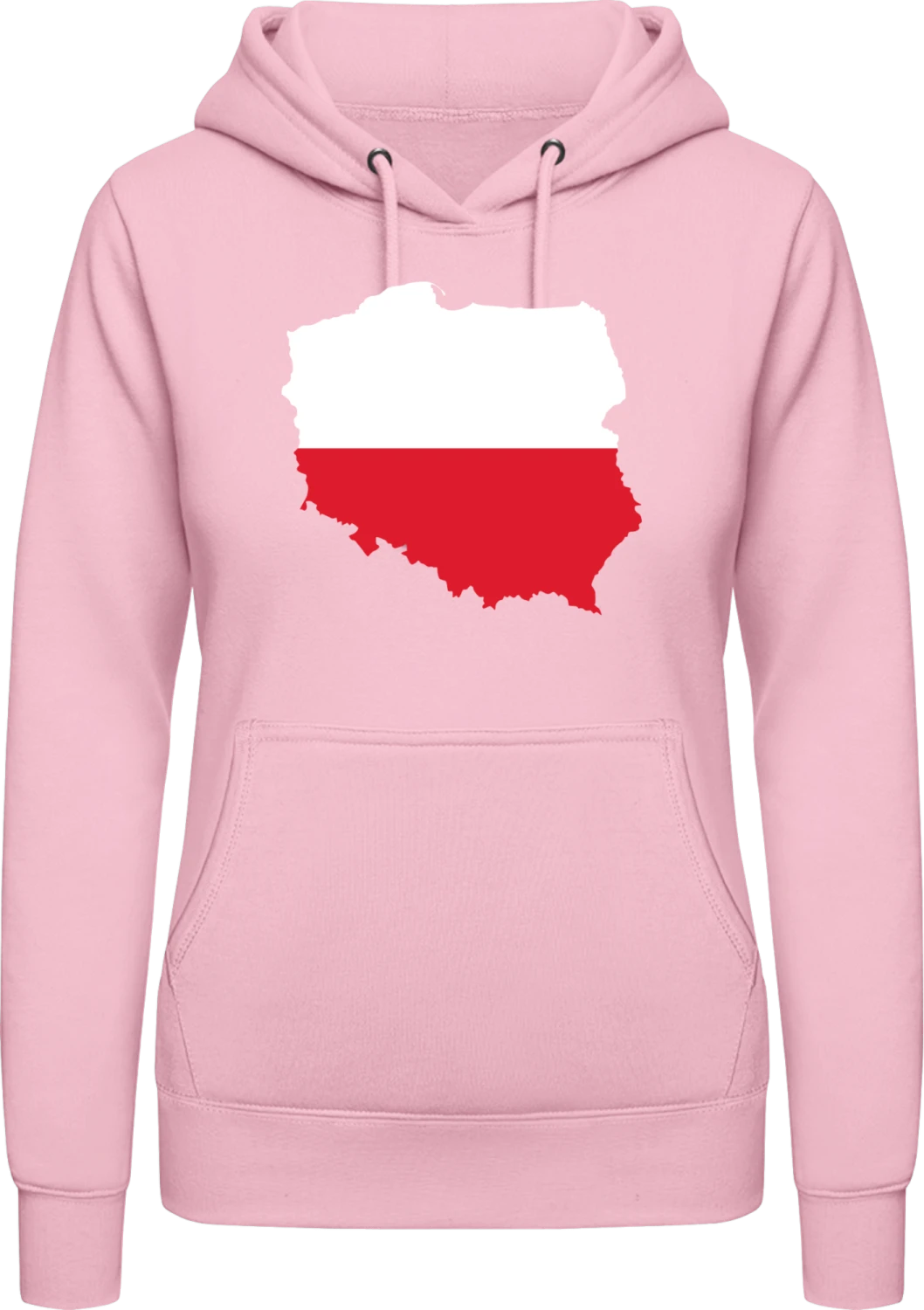 Polen Landkarte - Baby pink AWDis ladies hoodie - Front