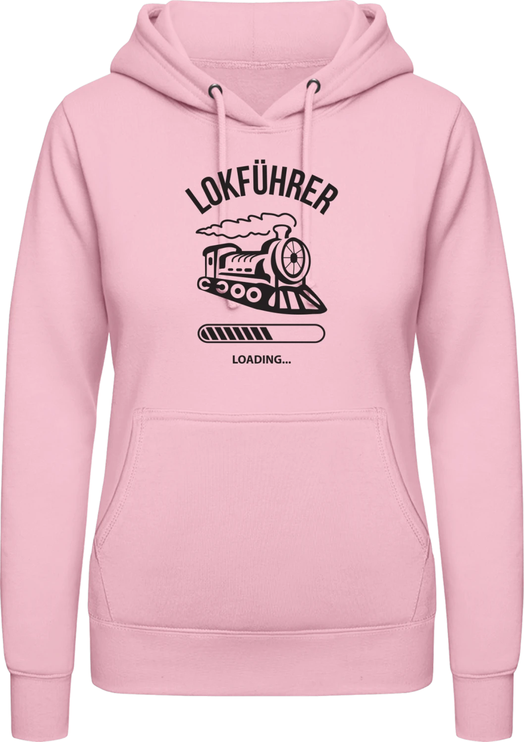 Lokführer Loading - Baby pink AWDis ladies hoodie - Front