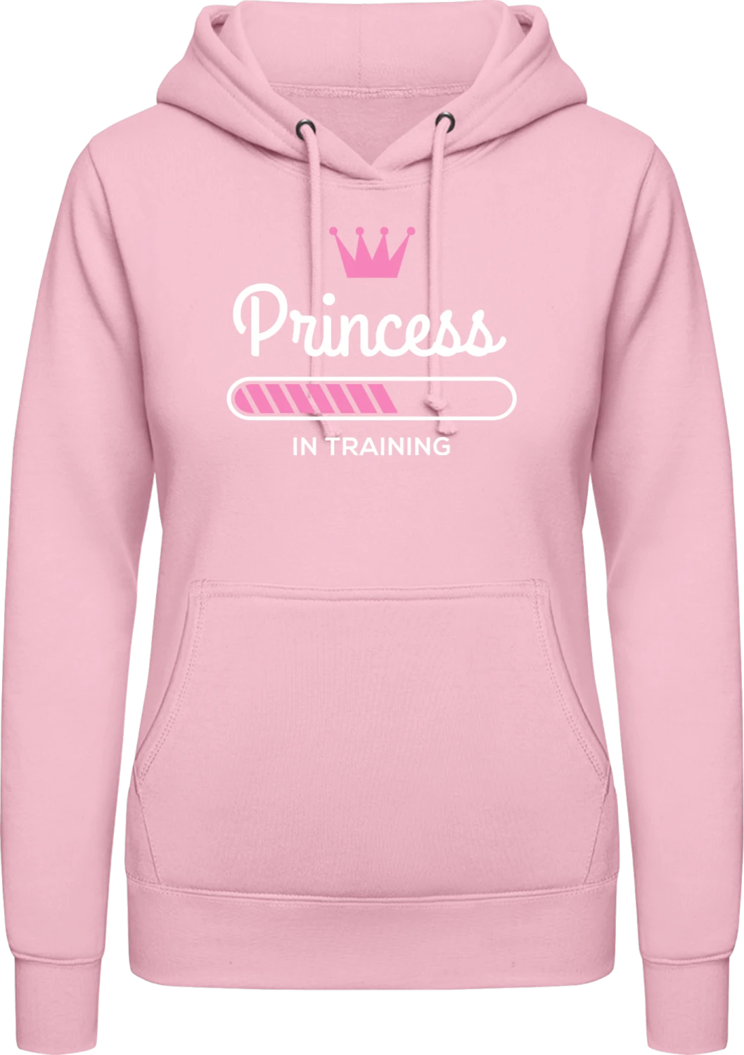 Princess In Training - Baby pink AWDis ladies hoodie - Front