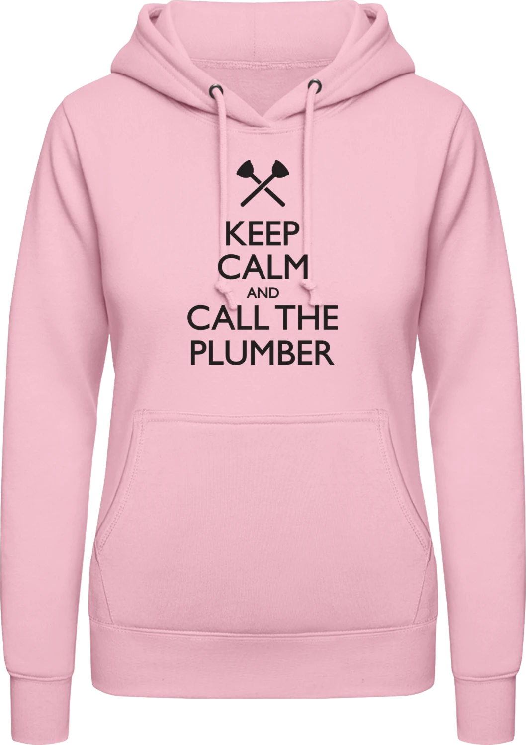 Keep Calm And Call The Plumber - Baby pink AWDis ladies hoodie - Front