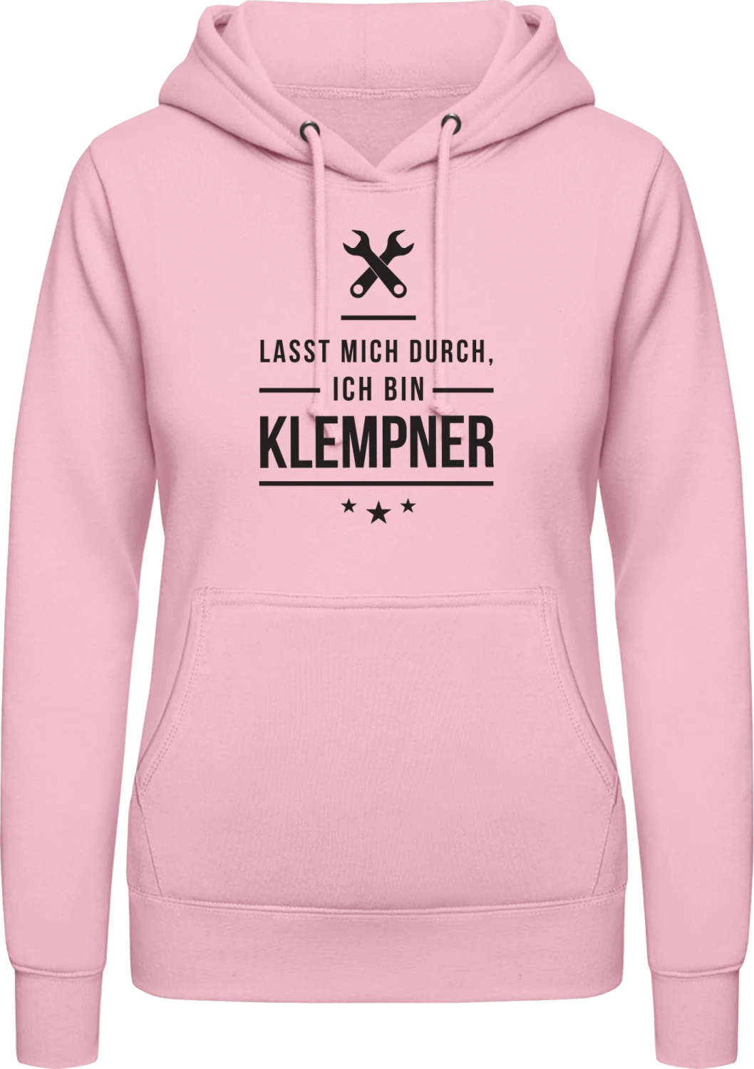 Lasst mich durch ich bin Klempner - Baby pink AWDis ladies hoodie - Front