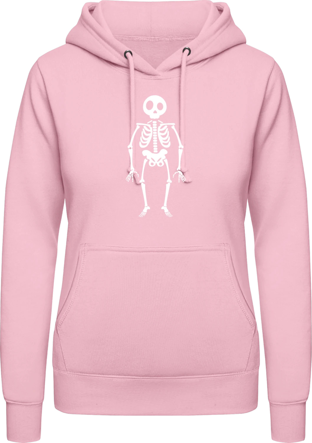 Funny Skeleton - Baby pink AWDis ladies hoodie - Front