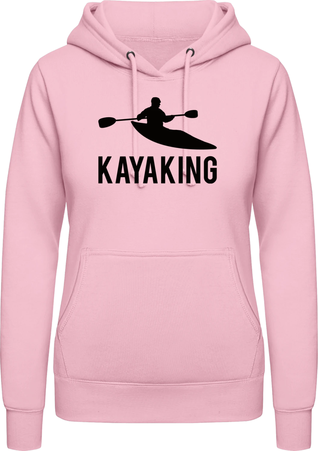 Kayaking - Baby pink AWDis ladies hoodie - Front