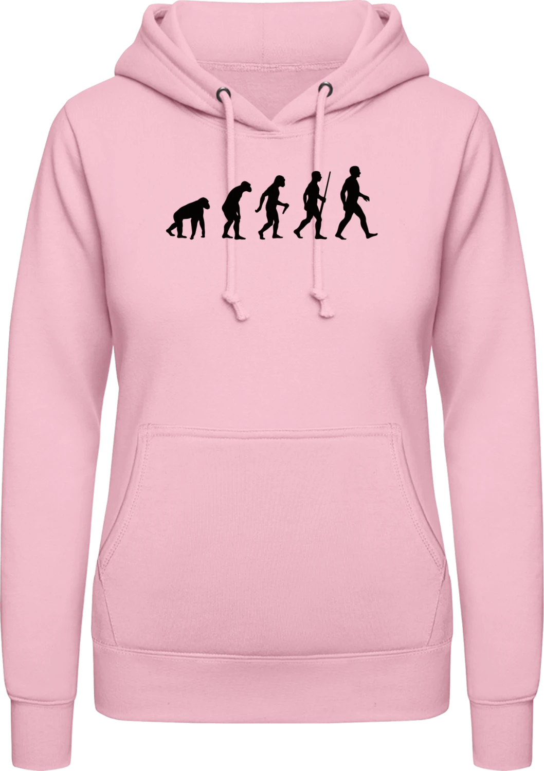 Darwin Evolution Theory - Baby pink AWDis ladies hoodie - Front