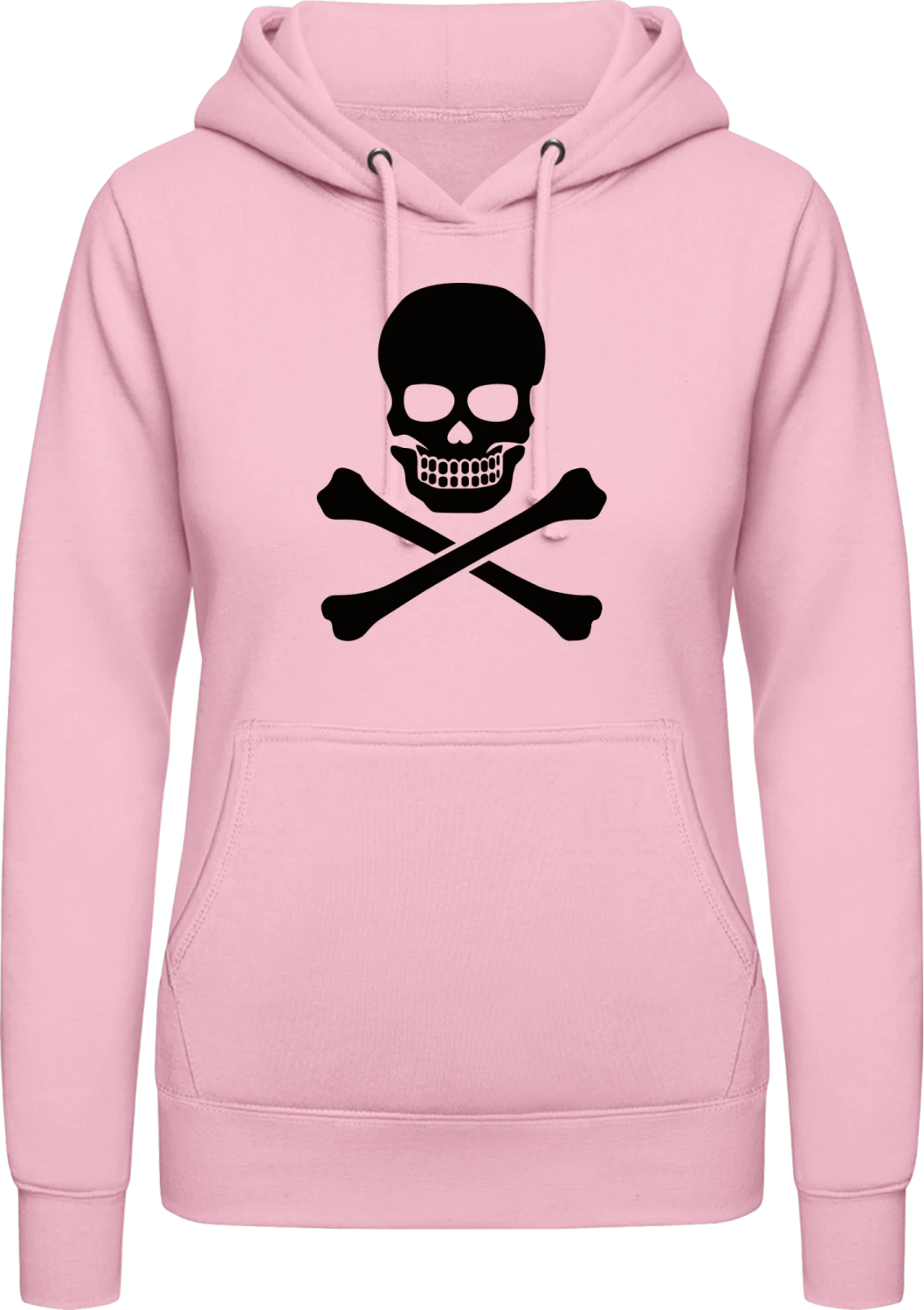 Skull And Crossbones Classic - Baby pink AWDis ladies hoodie - Front