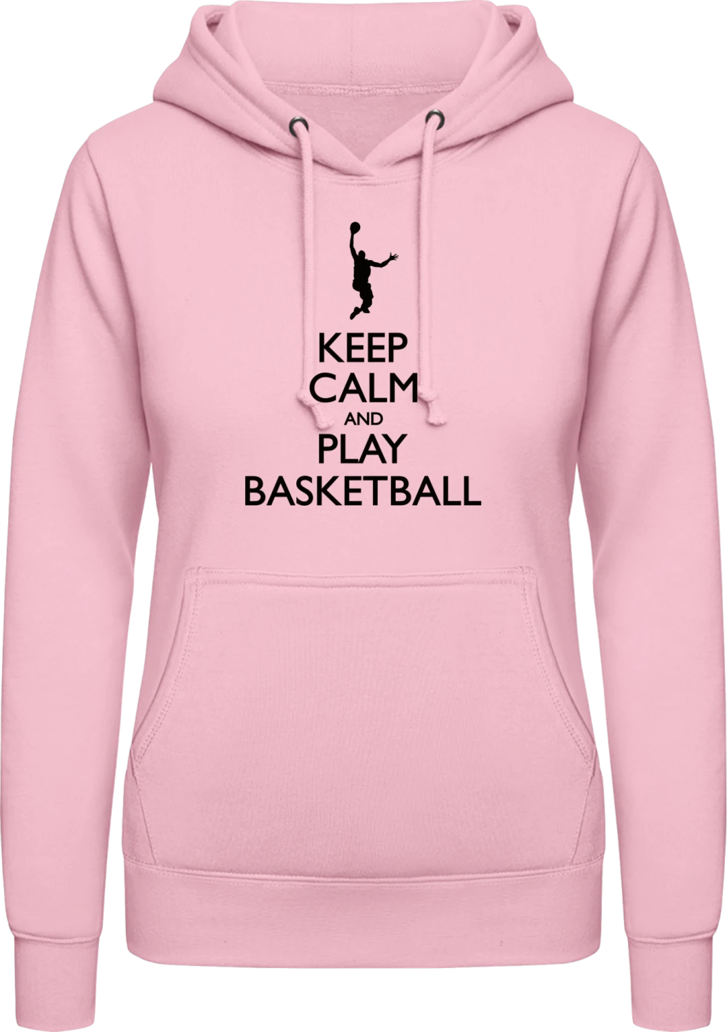 Keep Calm And Play Basketball - Baby pink AWDis ladies hoodie - Front