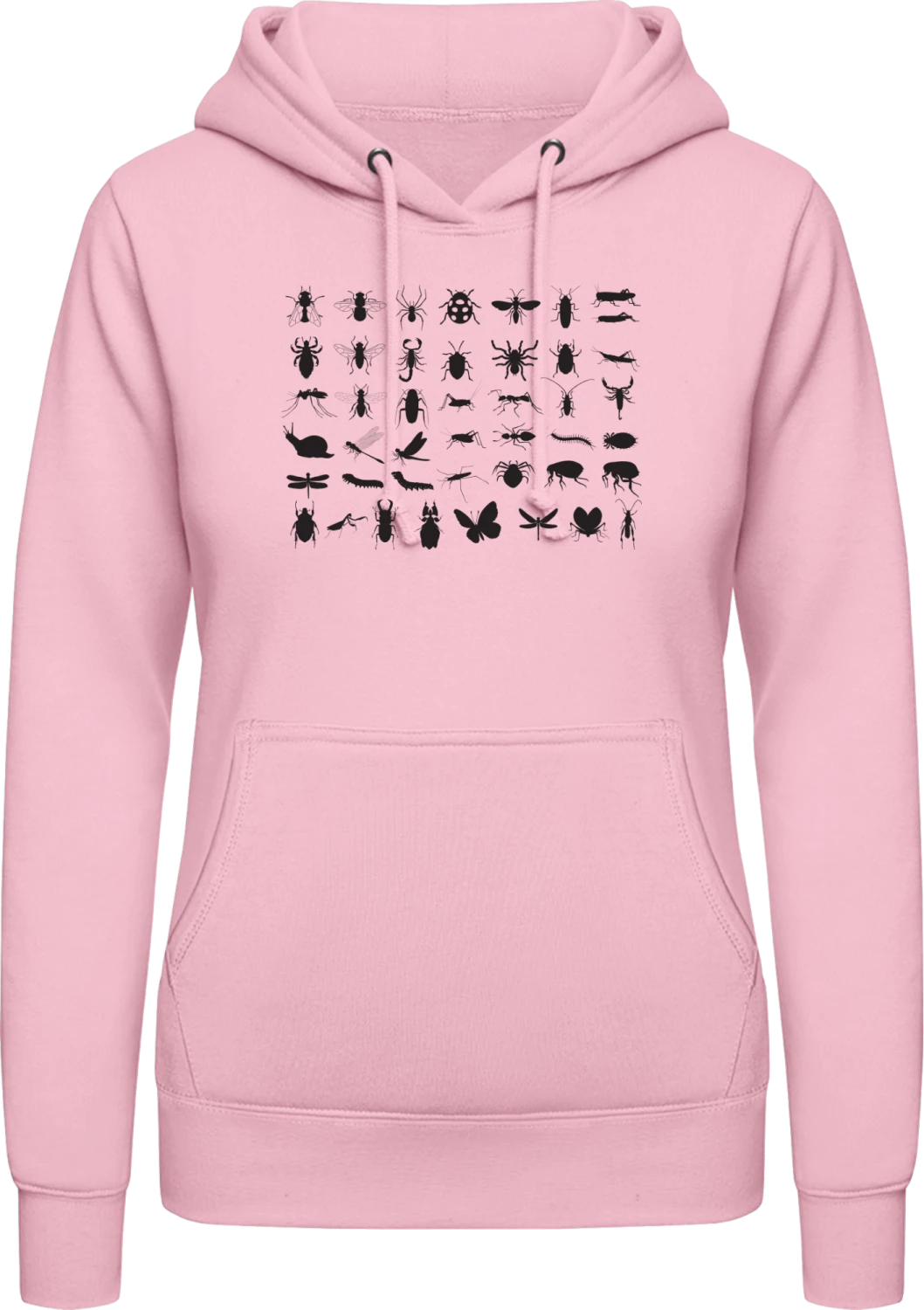 Insects Collection - Baby pink AWDis ladies hoodie - Front