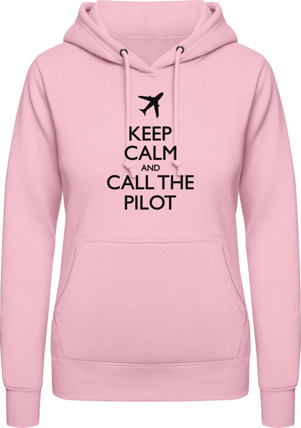 Keep Calm And Call The Pilot - Baby pink AWDis ladies hoodie - Front