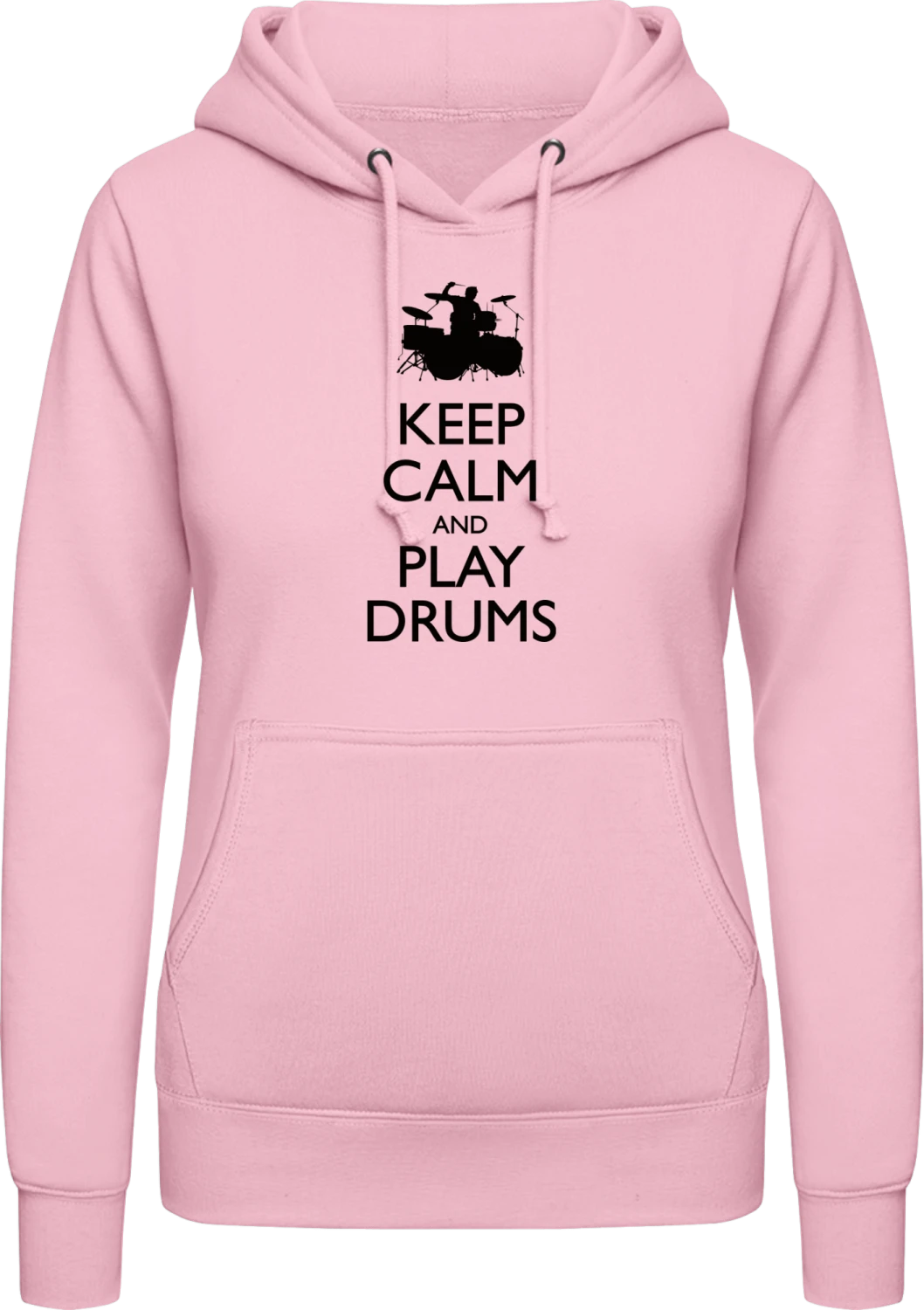 Keep Calm And Play Drums - Baby pink AWDis ladies hoodie - Front