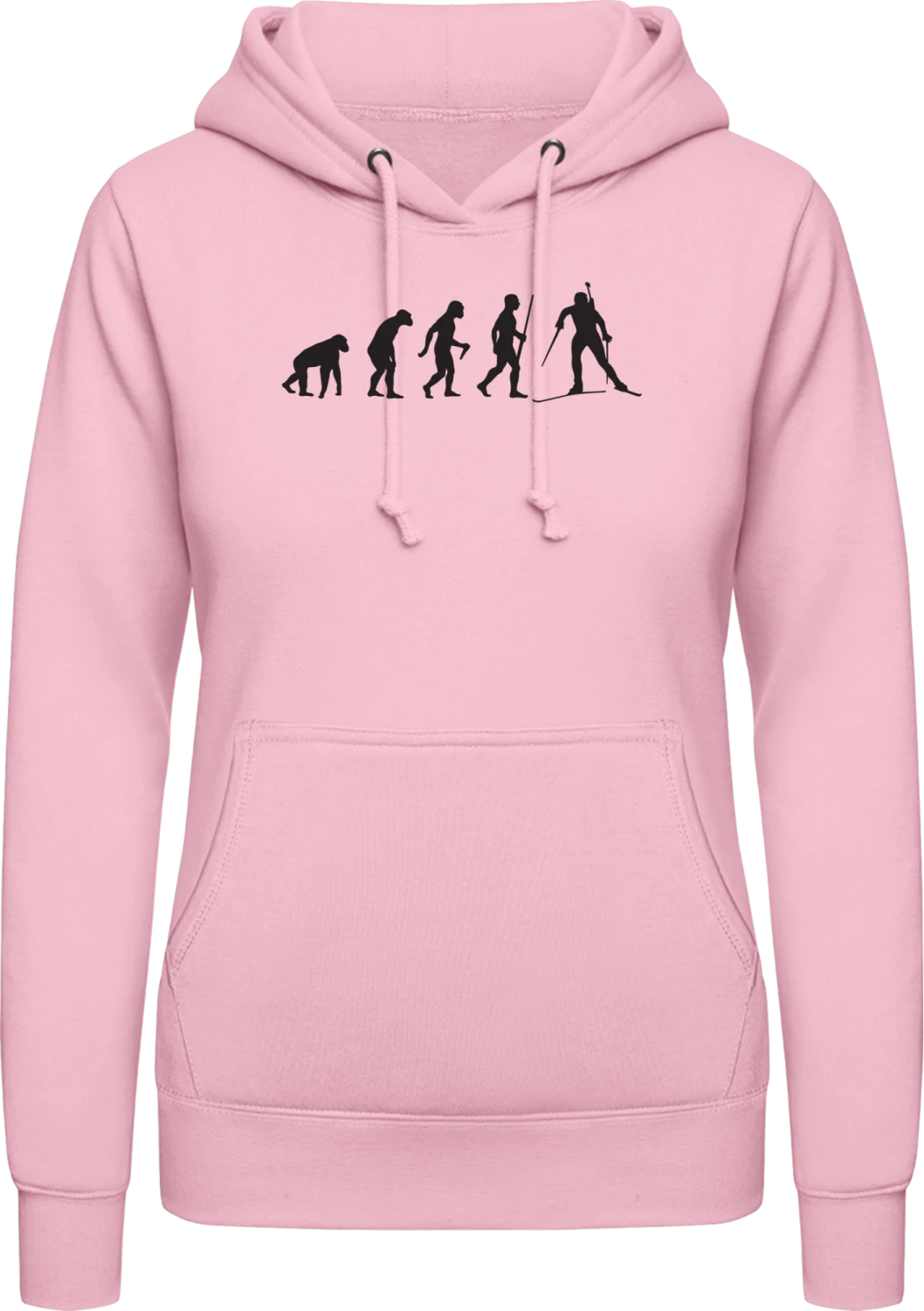 Biathlon Evolution - Baby pink AWDis ladies hoodie - Front