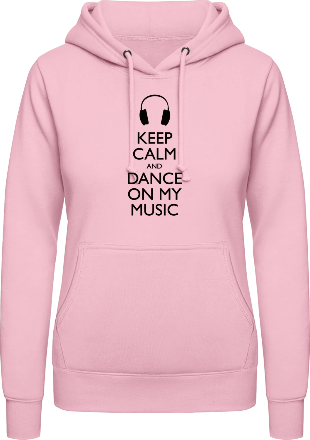 Dance on my Music - Baby pink AWDis ladies hoodie - Front