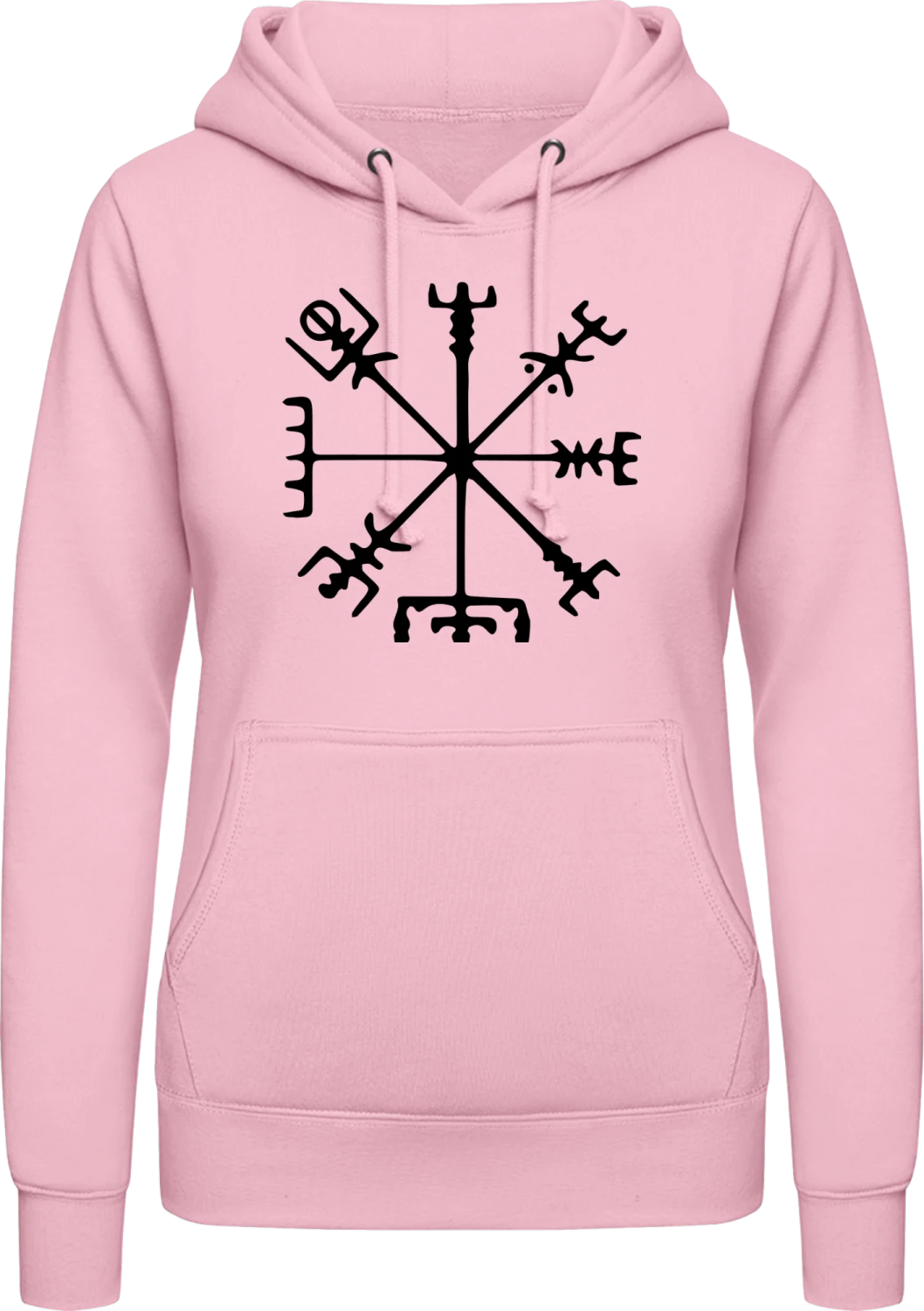 Wikingerkompass - Baby pink AWDis ladies hoodie - Front