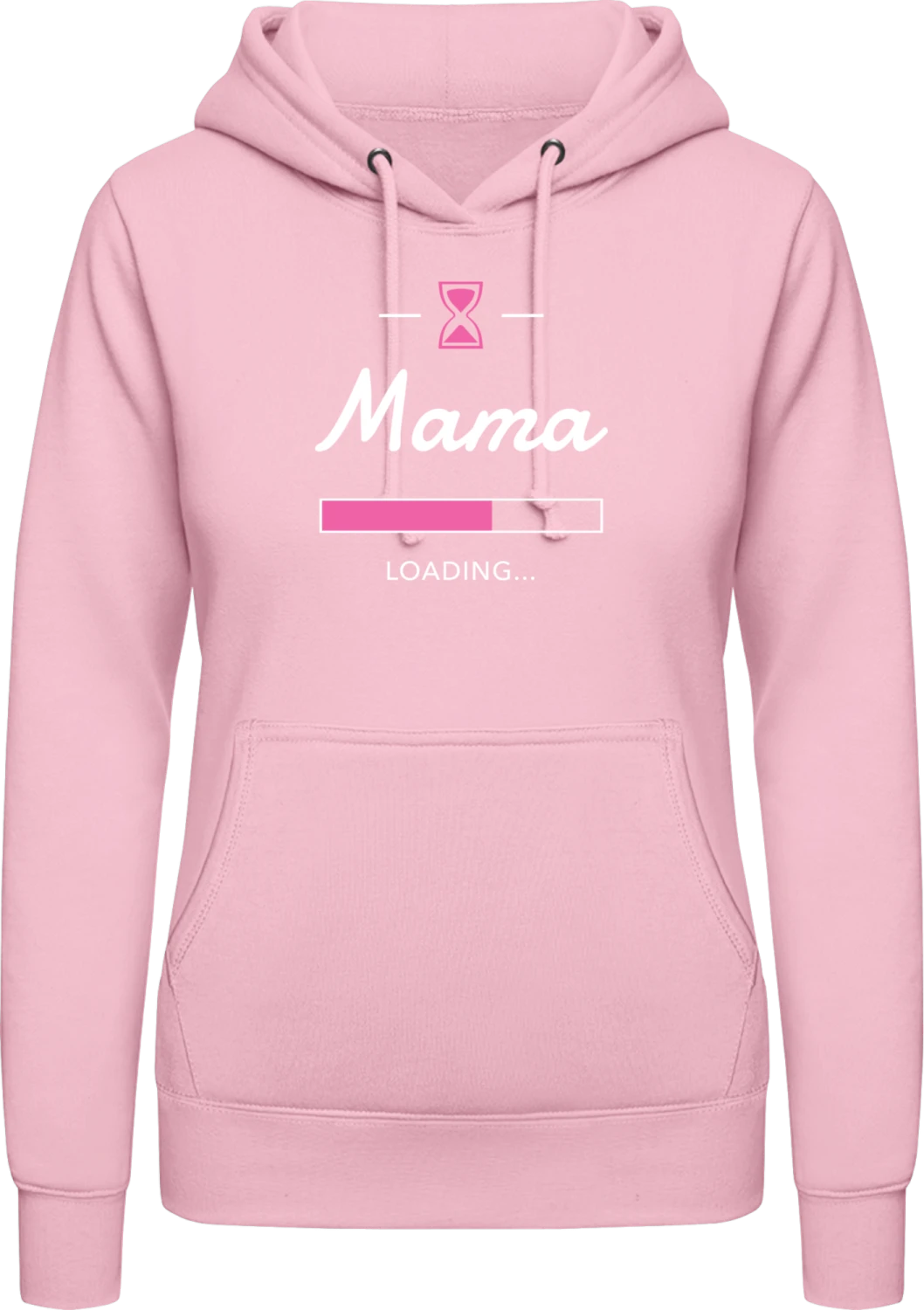 Mama loading progress - Baby pink AWDis ladies hoodie - Front