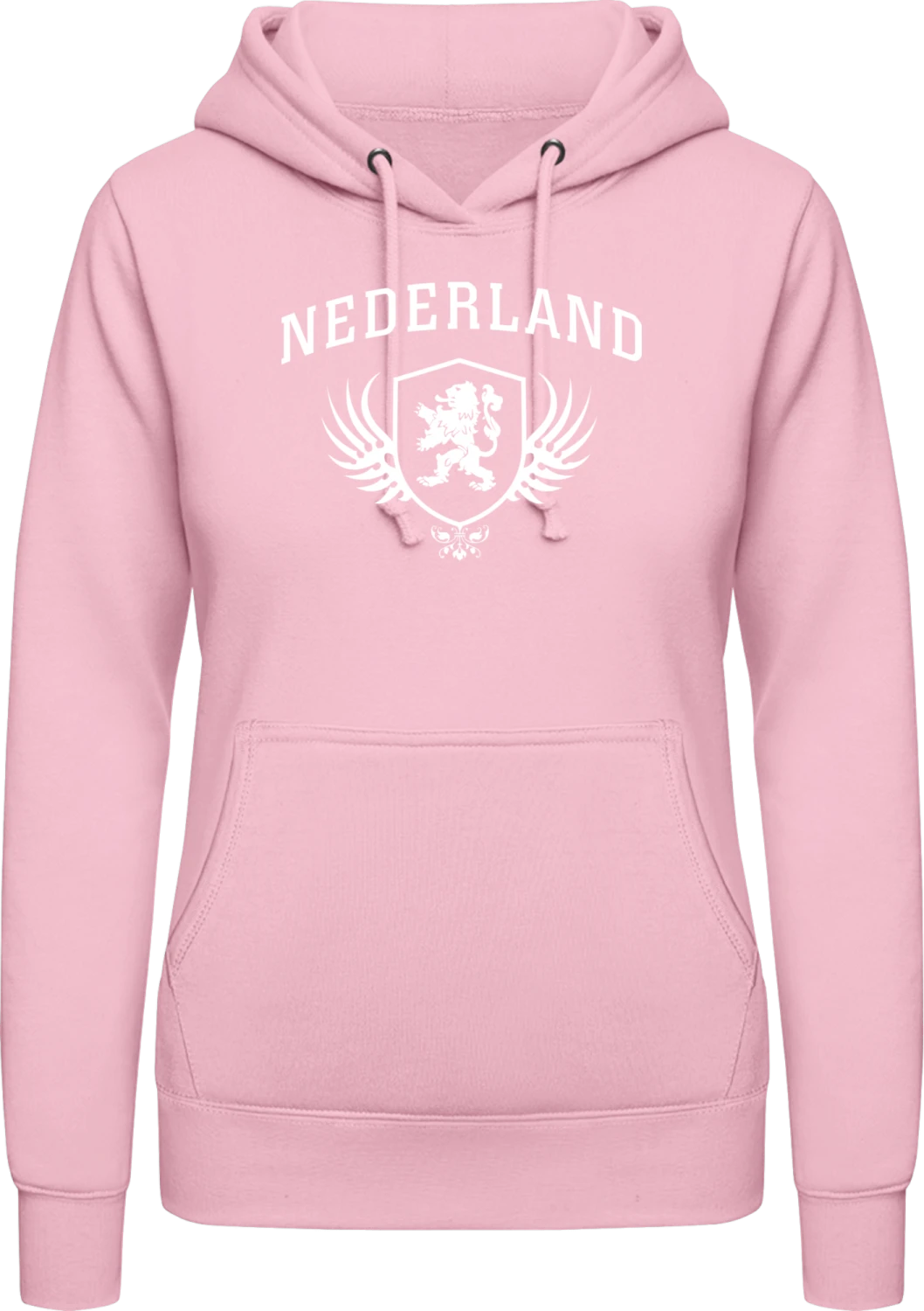 Nederland - Baby pink AWDis ladies hoodie - Front