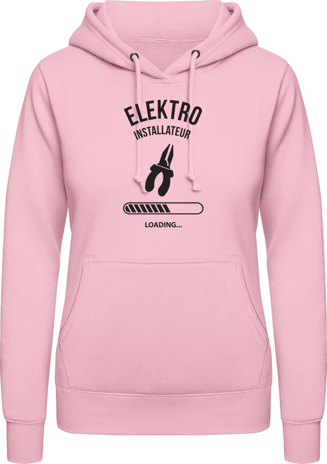 Elektro Installateur Loading - Baby pink AWDis ladies hoodie - Front