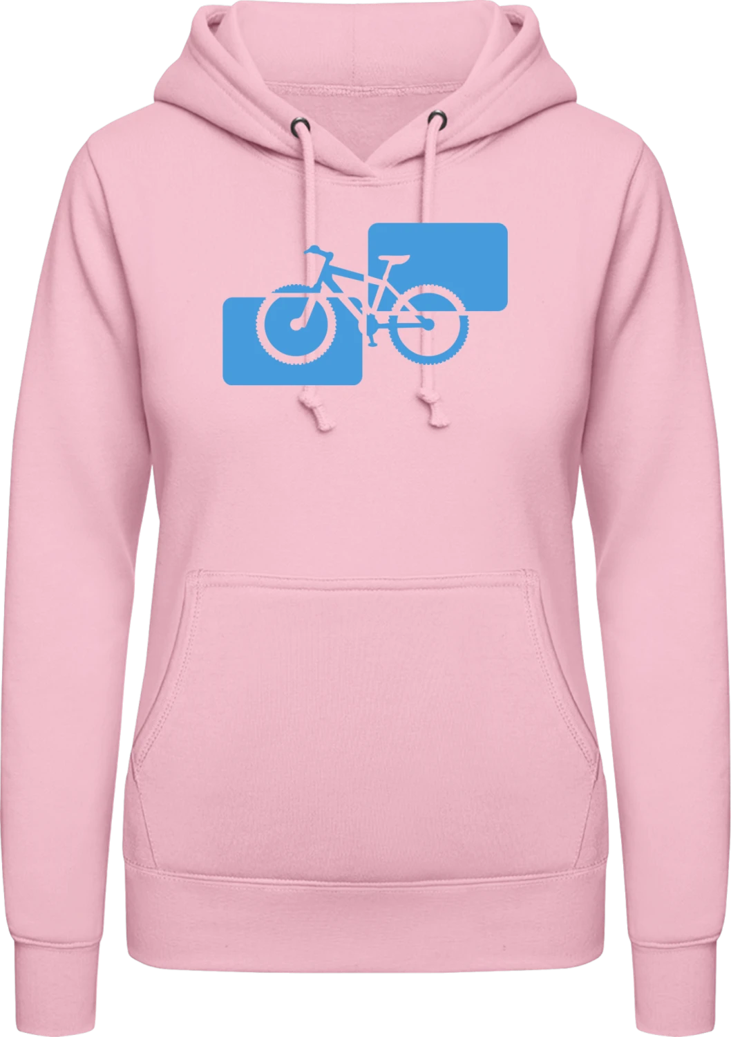 Blue Mountain Bike - Baby pink AWDis ladies hoodie - Front