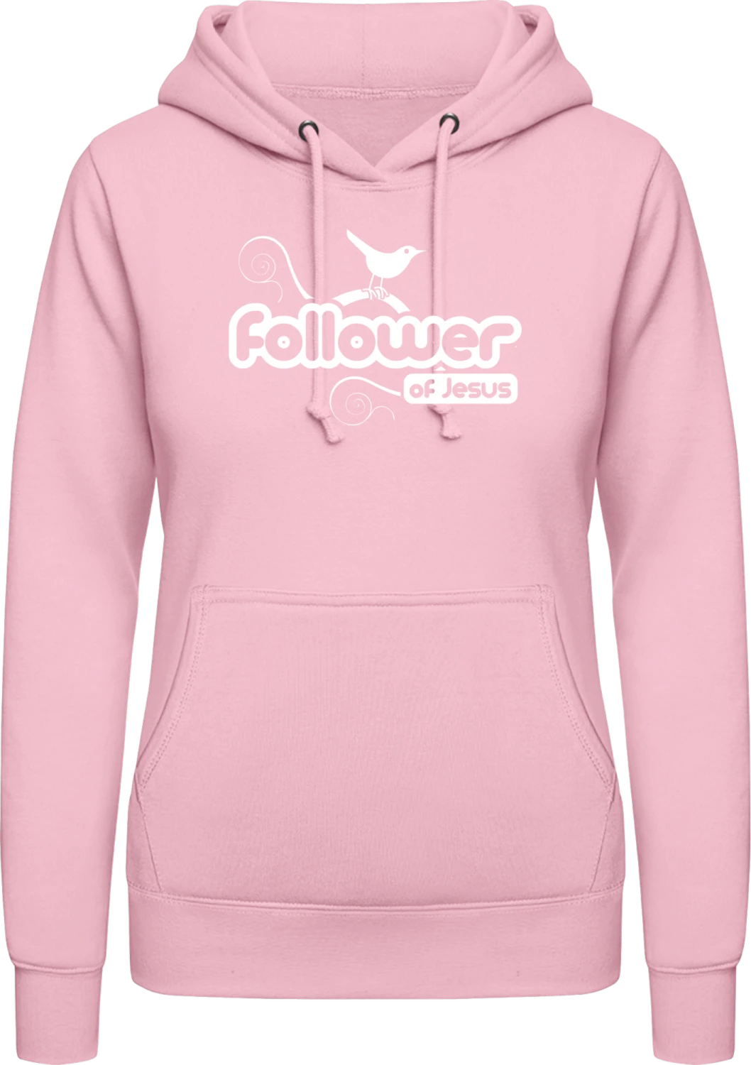 Follower Of Jesus - Baby pink AWDis ladies hoodie - Front