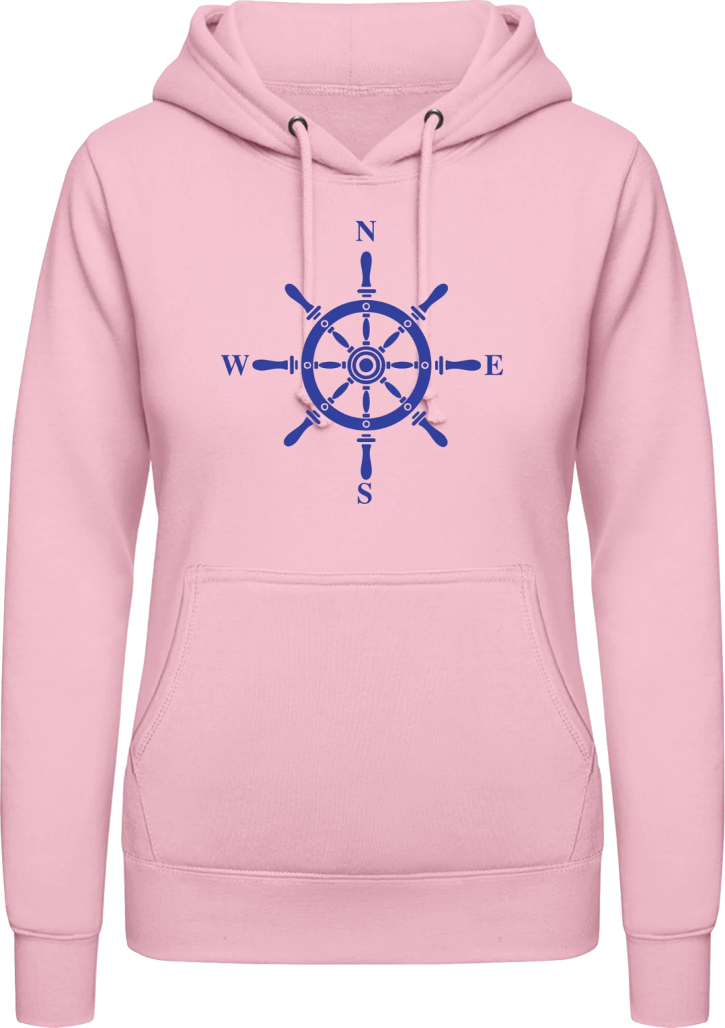 North West East South Sailing Navigation - Baby pink AWDis ladies hoodie - Front