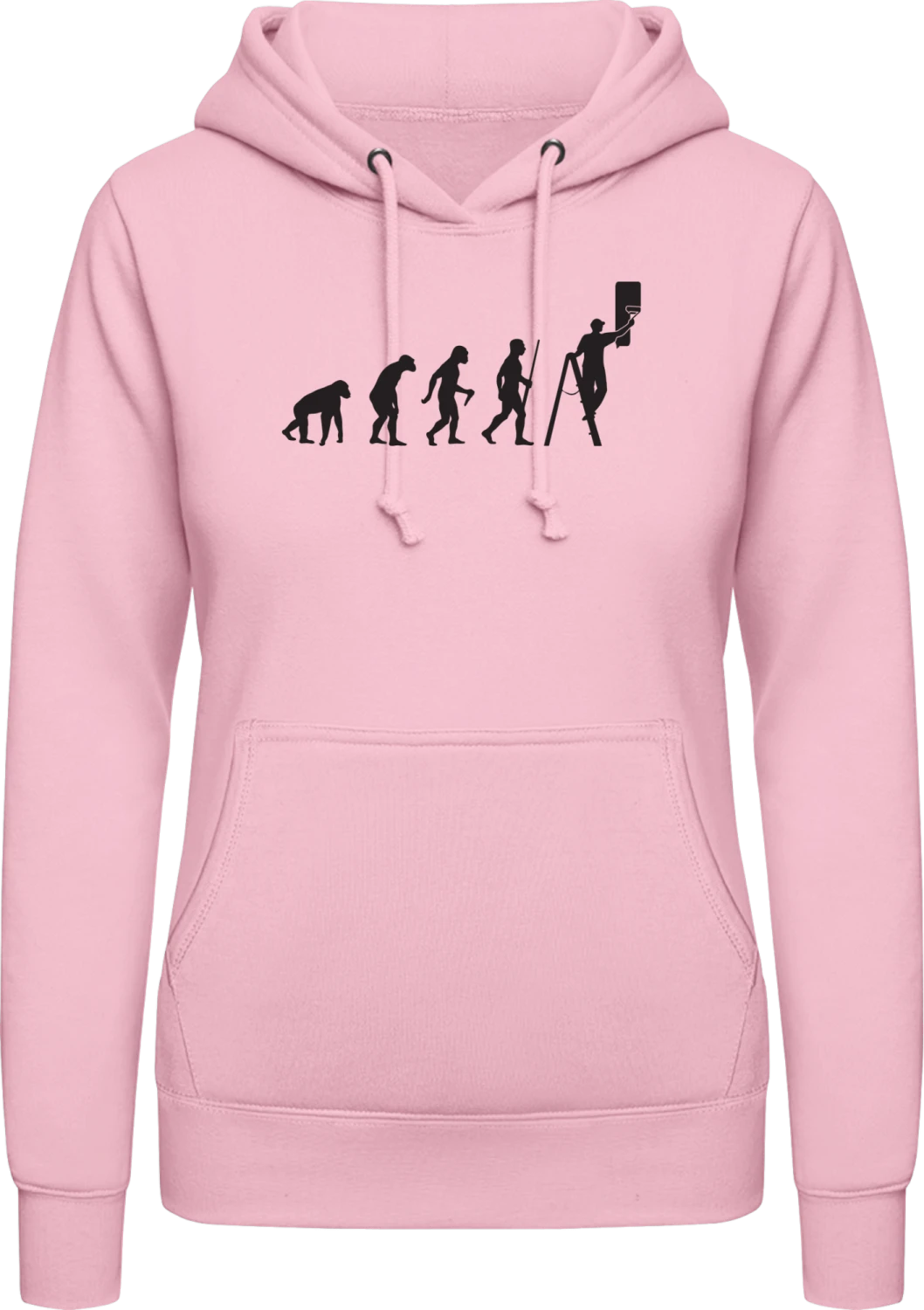 Painter Evolution - Baby pink AWDis ladies hoodie - Front