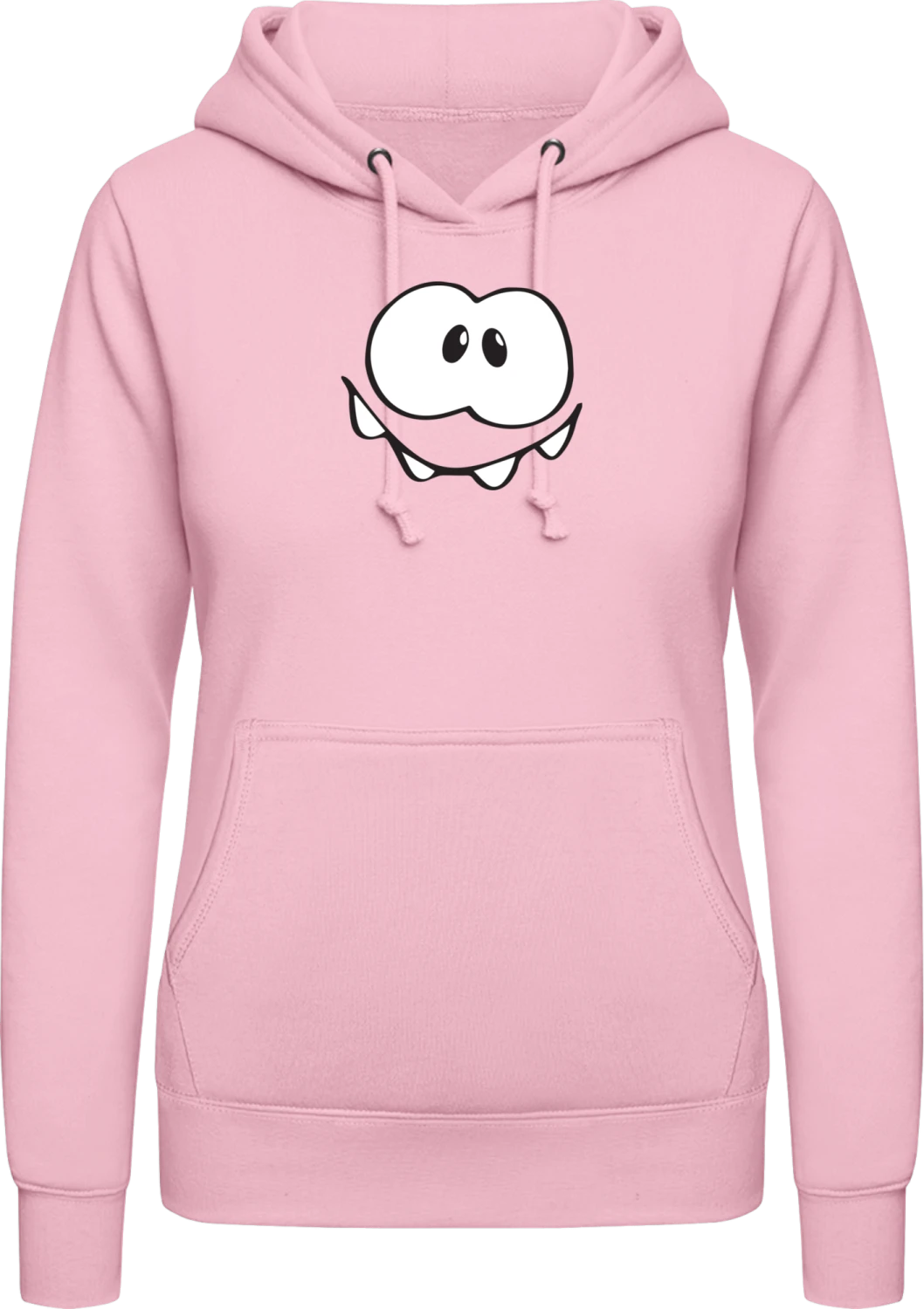 Cute Monster Face - Baby pink AWDis ladies hoodie - Front