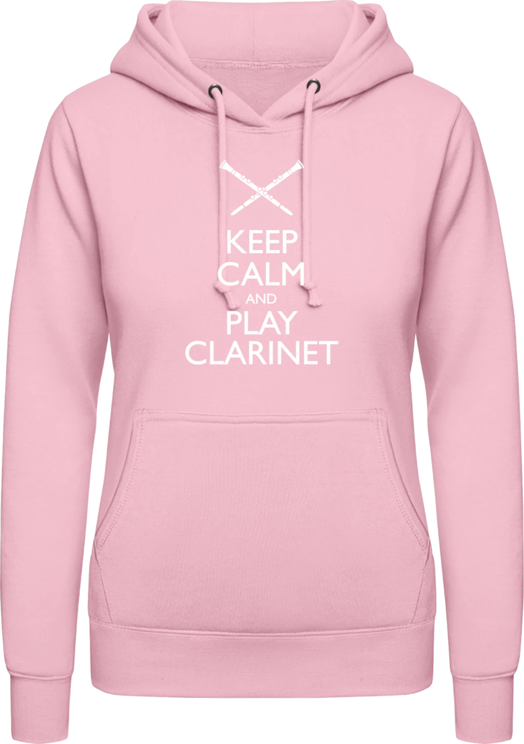 Keep Calm And Play Clarinet - Baby pink AWDis ladies hoodie - Front