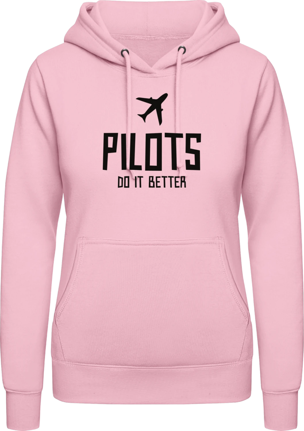 Pilots Do It Better - Baby pink AWDis ladies hoodie - Front