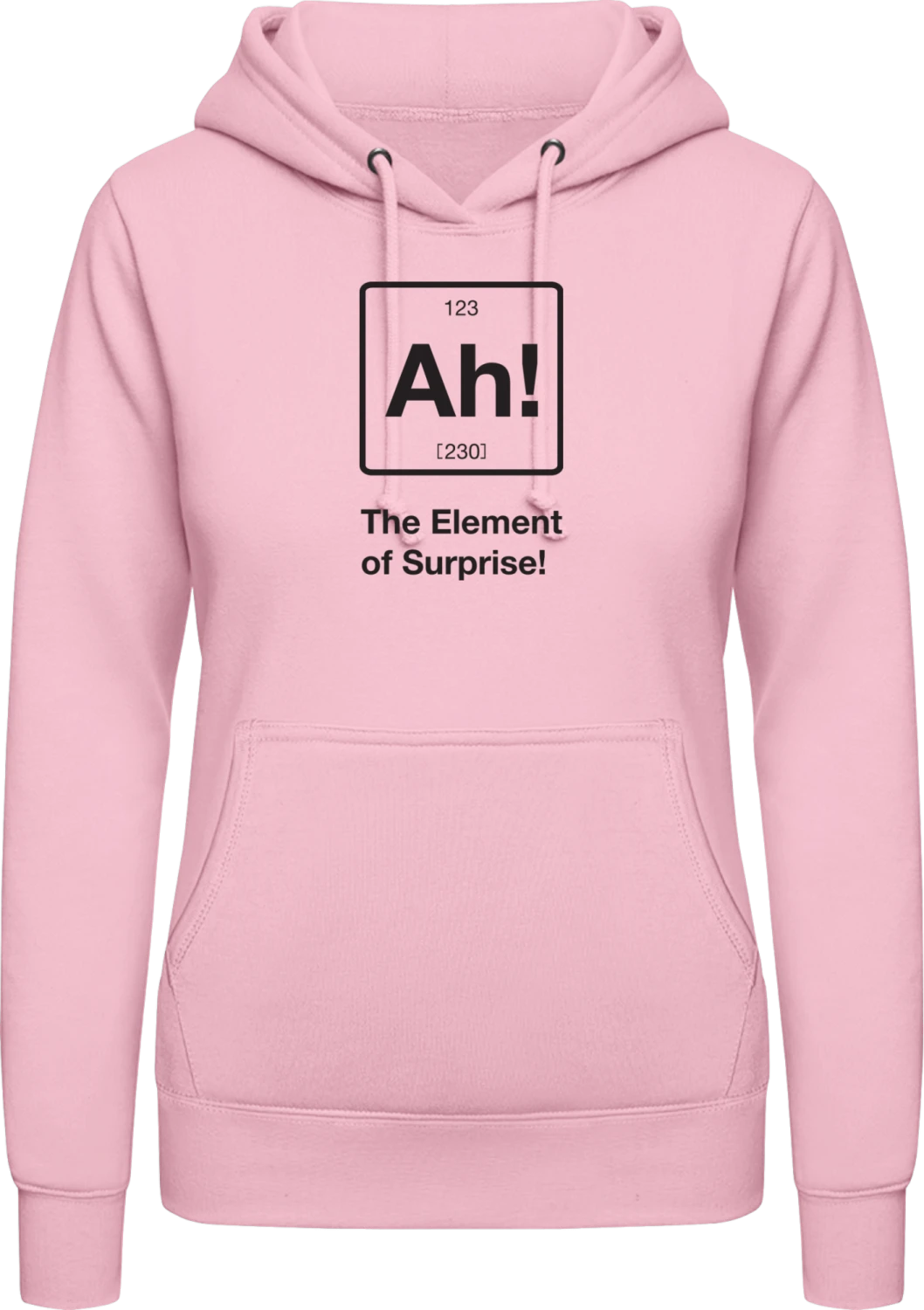 Ah! The Element Surprise - Baby pink AWDis ladies hoodie - Front