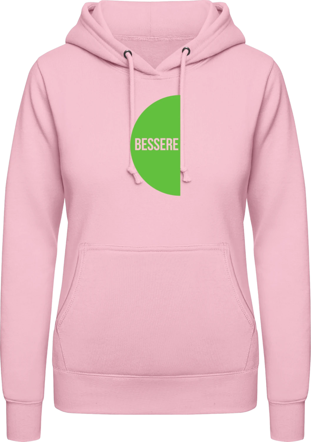 Bessere Hälfte rechts - Baby pink AWDis ladies hoodie - Front