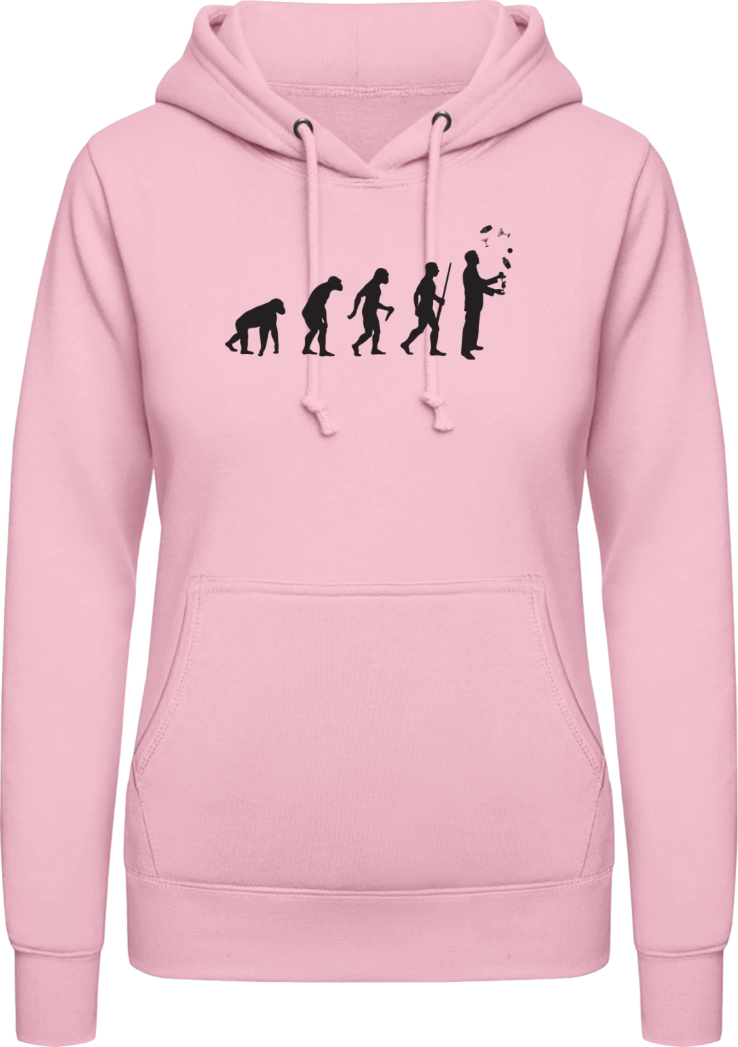 Barkeeper Evolution - Baby pink AWDis ladies hoodie - Front