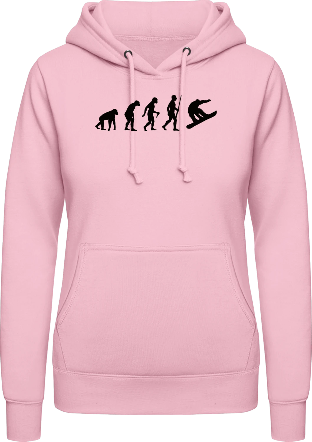 Snowboarder Progress - Baby pink AWDis ladies hoodie - Front