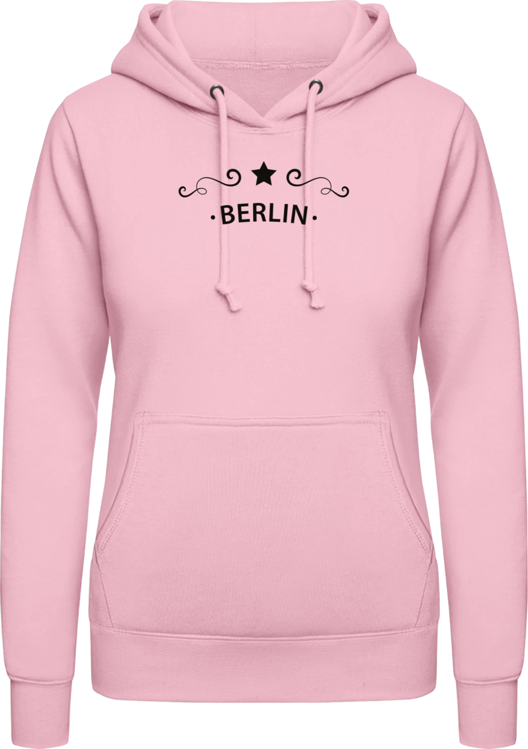 Berlin - Baby pink AWDis ladies hoodie - Front