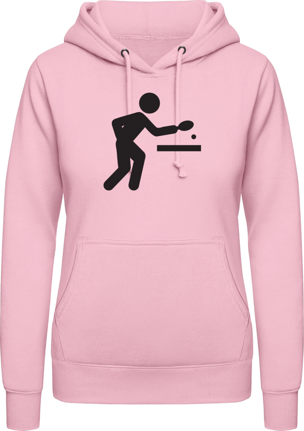 Ping-Pong Table Tennis - Baby pink AWDis ladies hoodie - Front