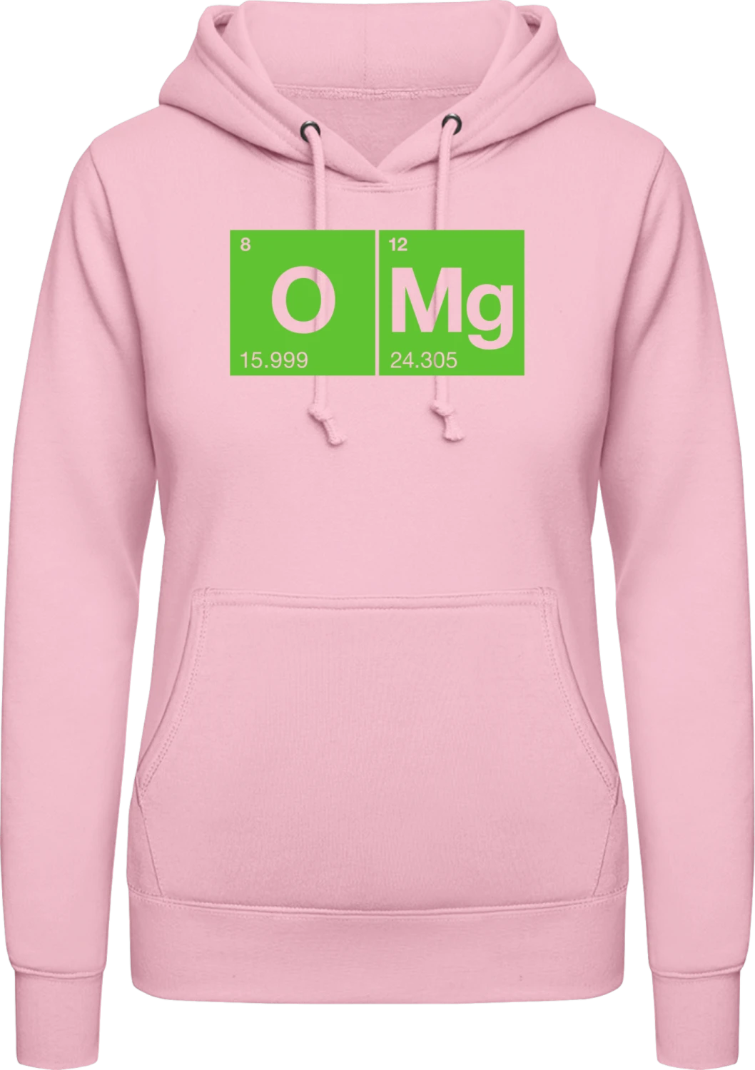 OMG Chemical - Baby pink AWDis ladies hoodie - Front