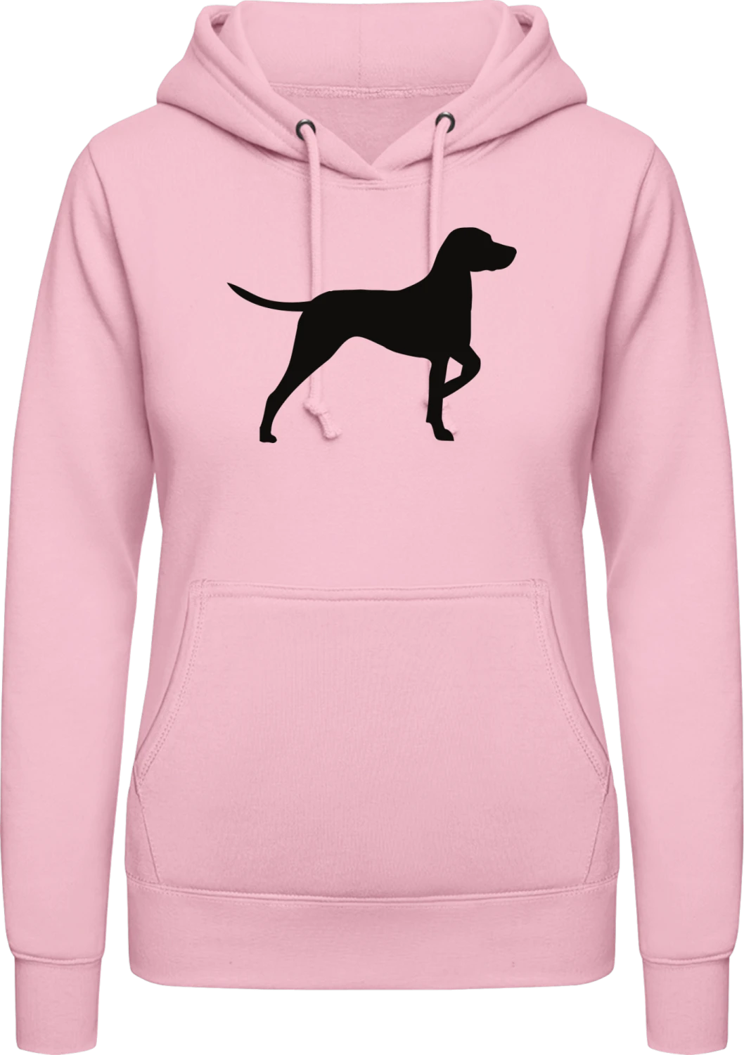 Hunting Dog - Baby pink AWDis ladies hoodie - Front