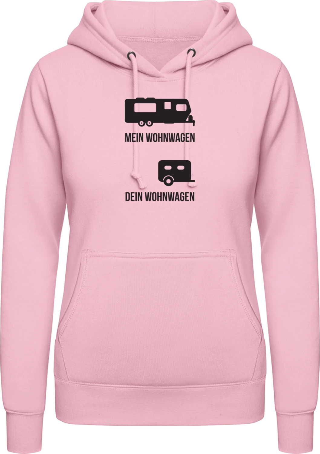 Mein Wohnwagen Dein Wohnwagen - Baby pink AWDis ladies hoodie - Front