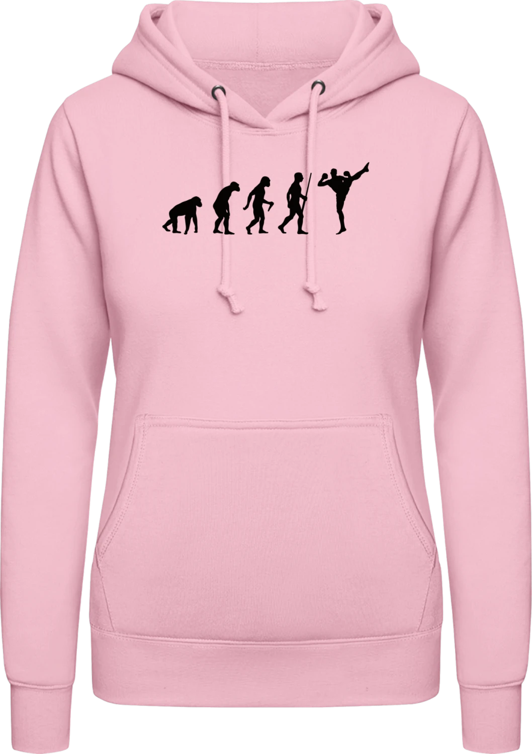 Kickboxer Evolution - Baby pink AWDis ladies hoodie - Front