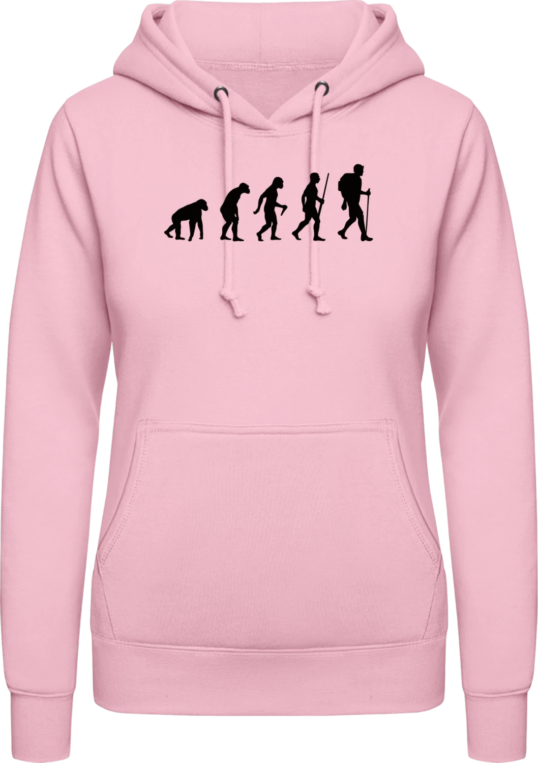 Wanderer Evolution - Baby pink AWDis ladies hoodie - Front