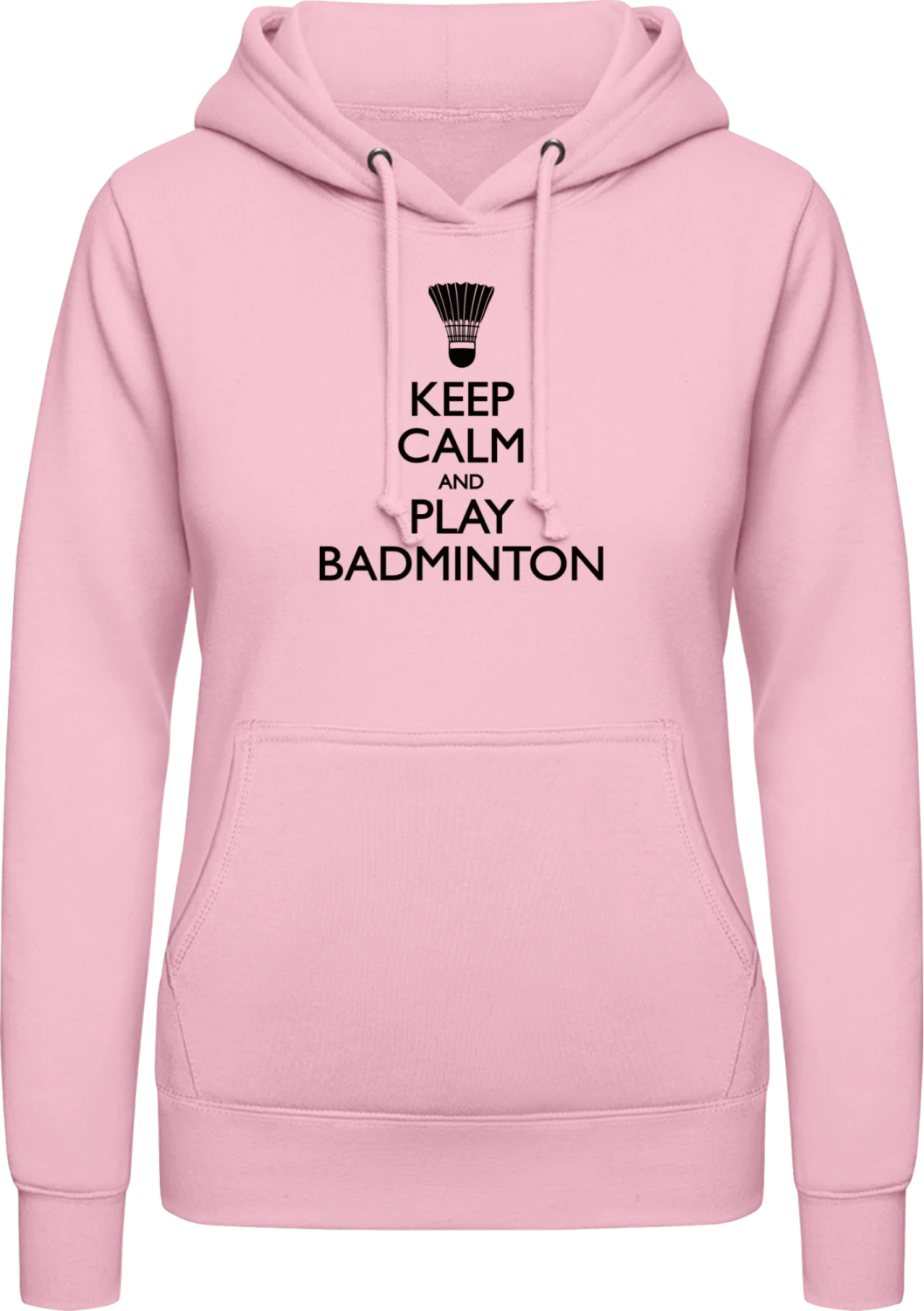 Play Badminton - Baby pink AWDis ladies hoodie - Front