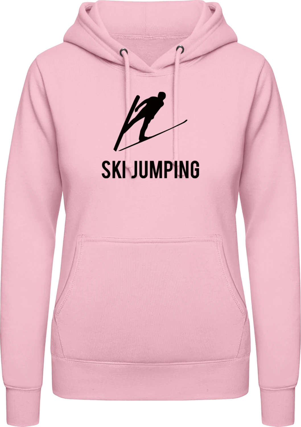 Skispringen Silhouette - Baby pink AWDis ladies hoodie - Front