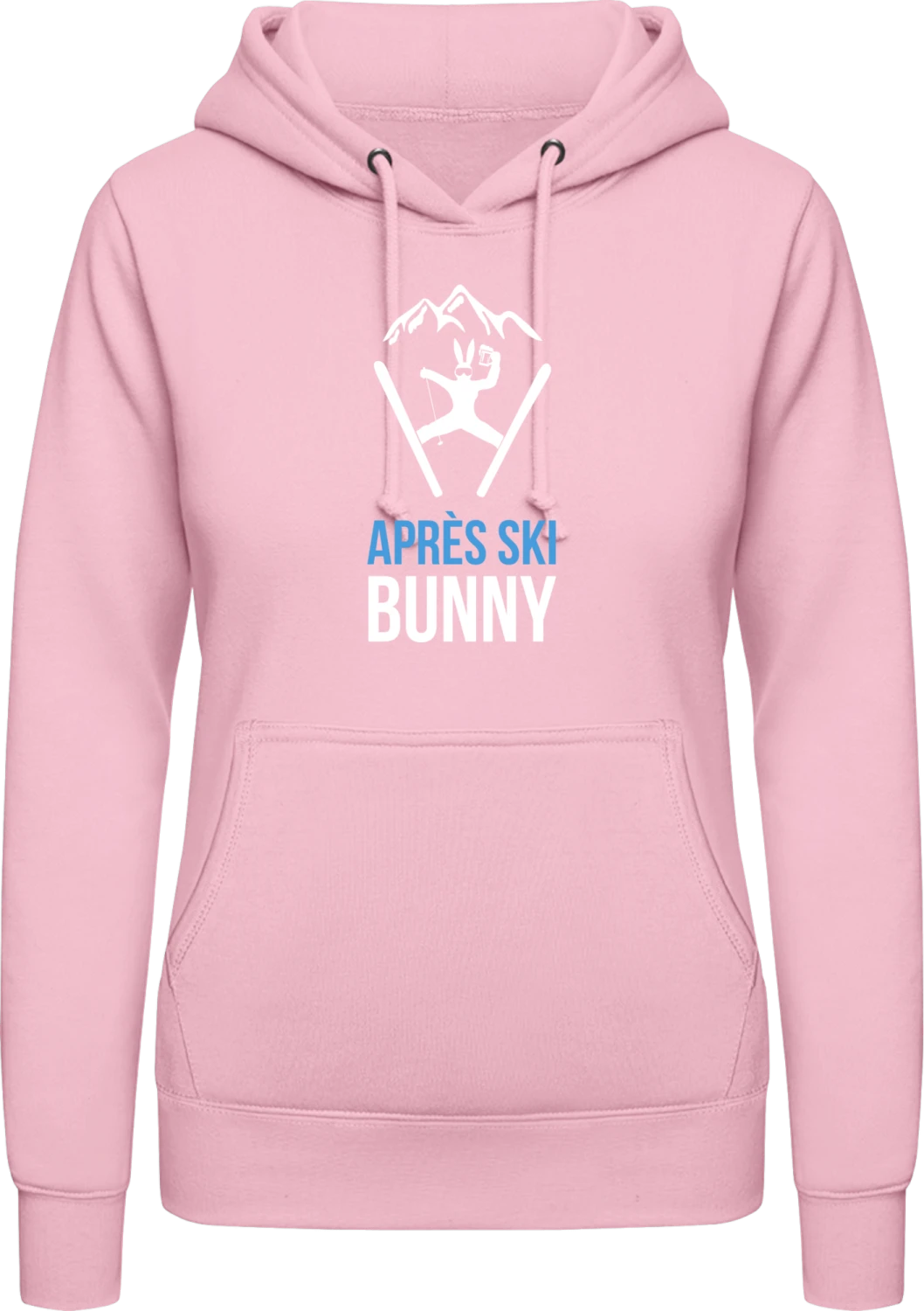 Après Ski Bunny - Baby pink AWDis ladies hoodie - Front