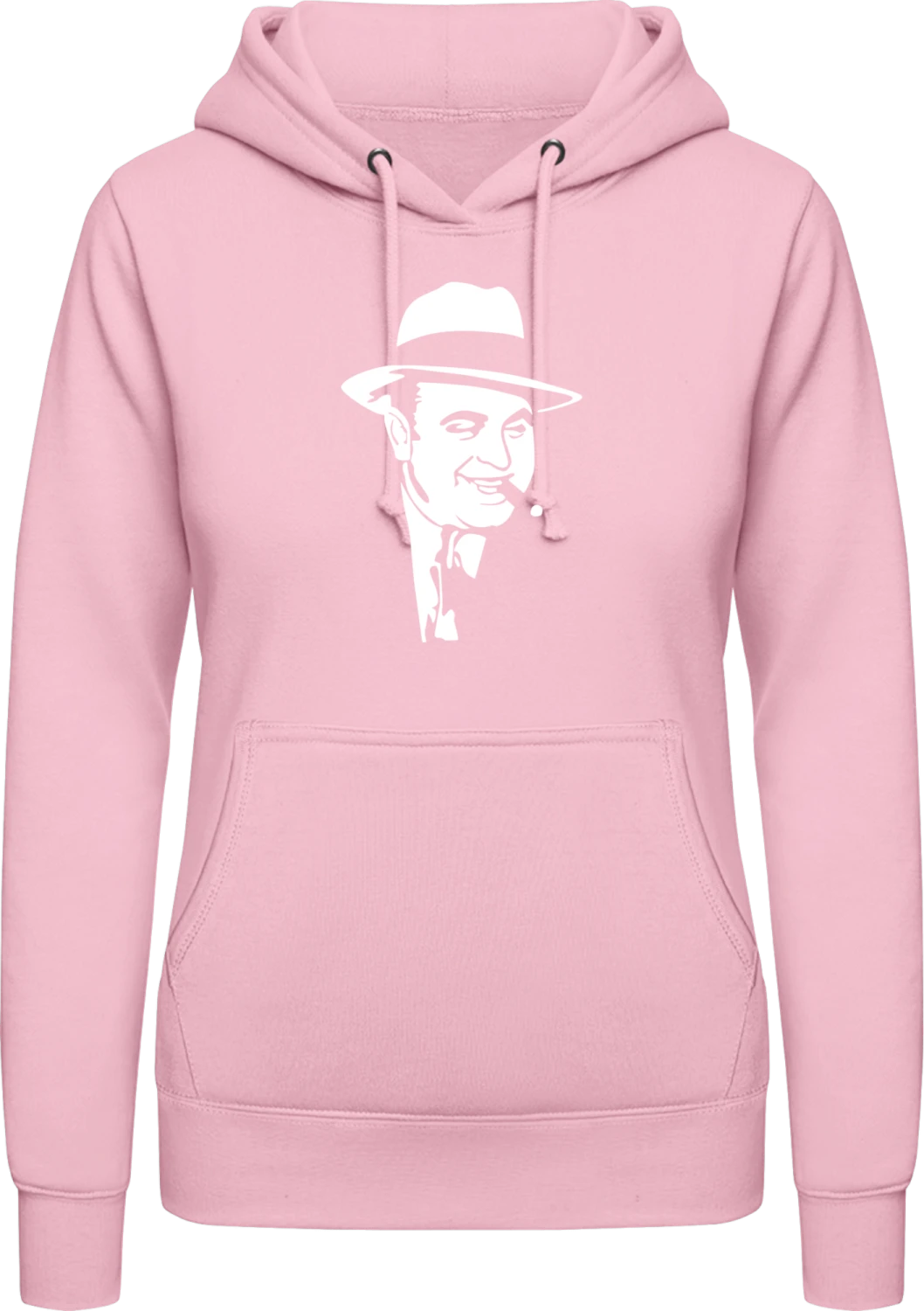 Al Capone - Baby pink AWDis ladies hoodie - Front