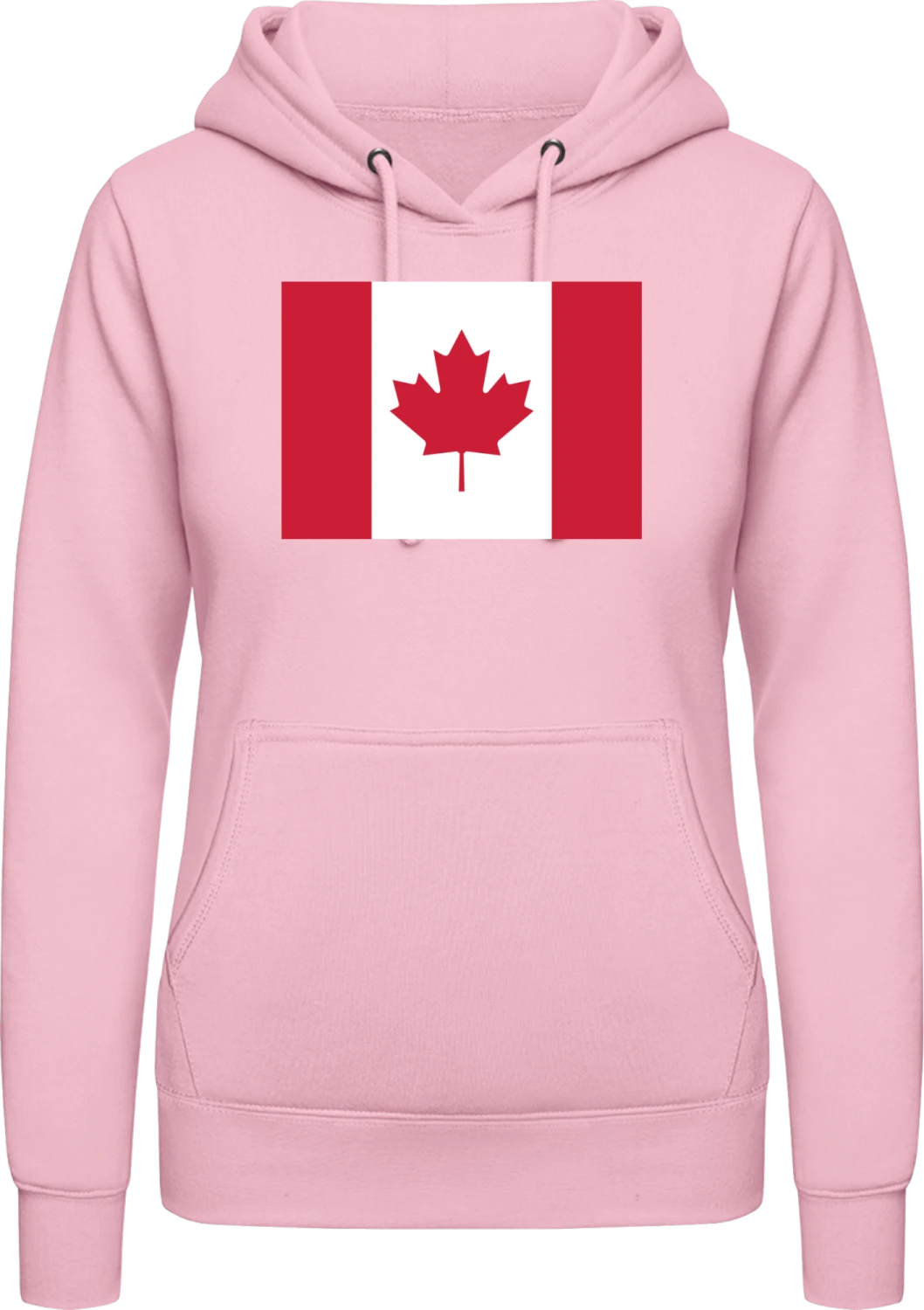 Canada Flag - Baby pink AWDis ladies hoodie - Front