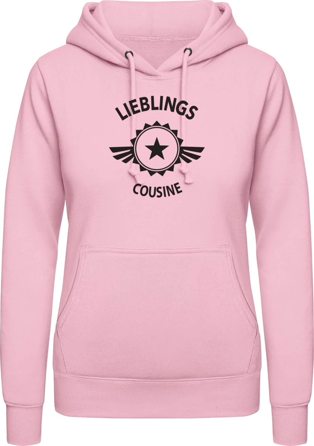 Lieblingscousine - Baby pink AWDis ladies hoodie - Front