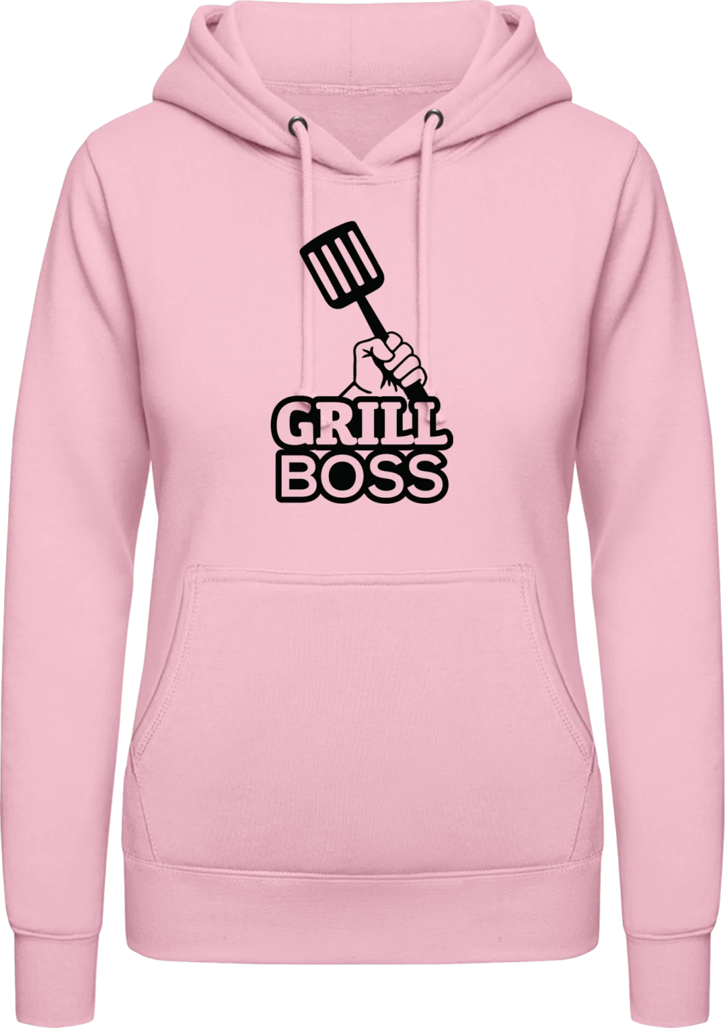 Grill Boss - Baby pink AWDis ladies hoodie - Front