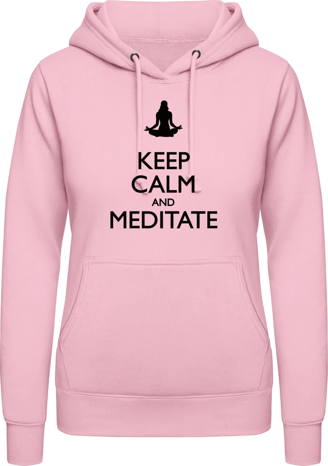 Keep Calm and Meditate - Baby pink AWDis ladies hoodie - Front