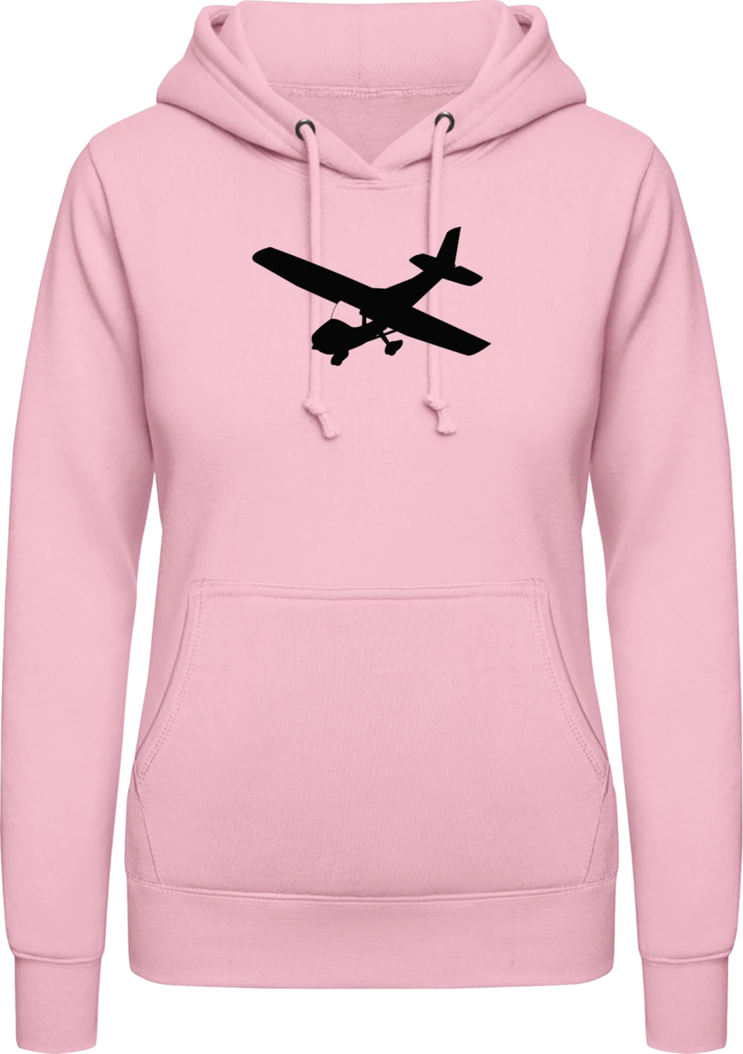 Cessna Airplane - Baby pink AWDis ladies hoodie - Front