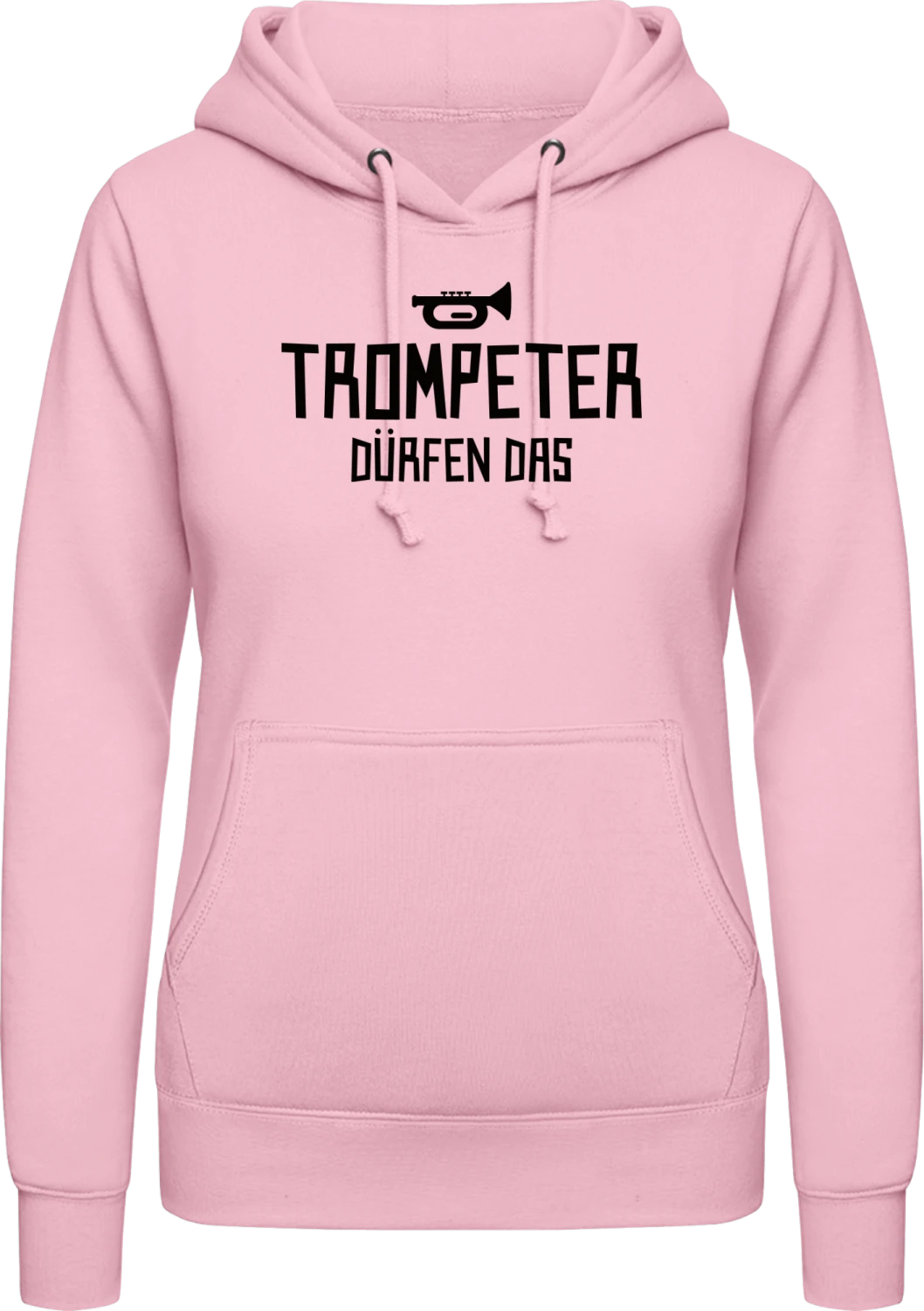 Trompeter dürfen das - Baby pink AWDis ladies hoodie - Front