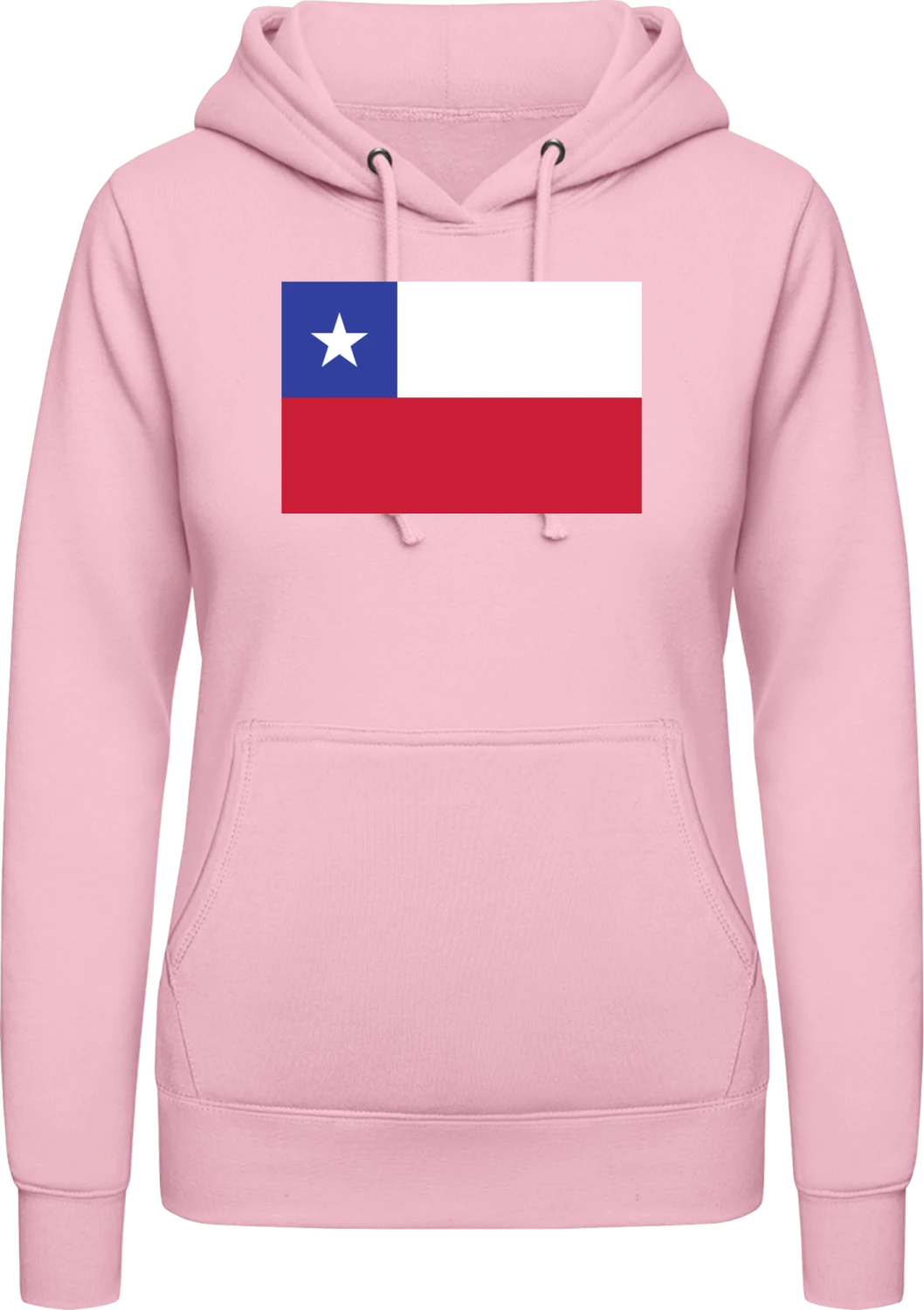 Chile Flag - Baby pink AWDis ladies hoodie - Front