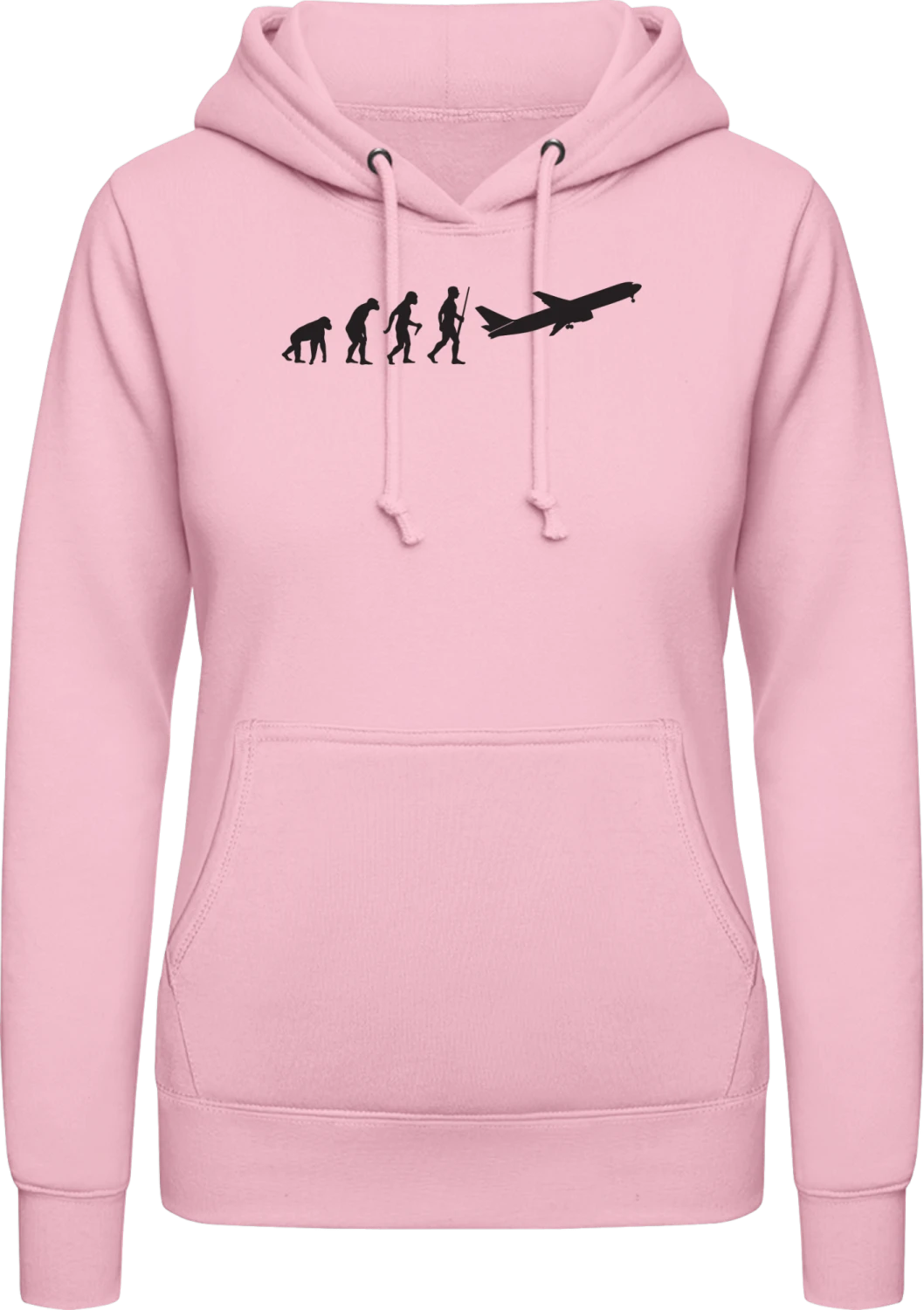 Pilot Evolution - Baby pink AWDis ladies hoodie - Front